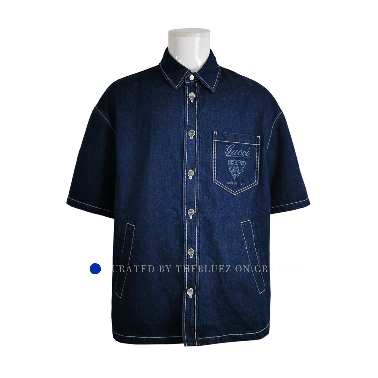 Gucci Denim Evolution Shirt in Blue Size US M / EU 48-50 / 2 - 1 Thumbnail