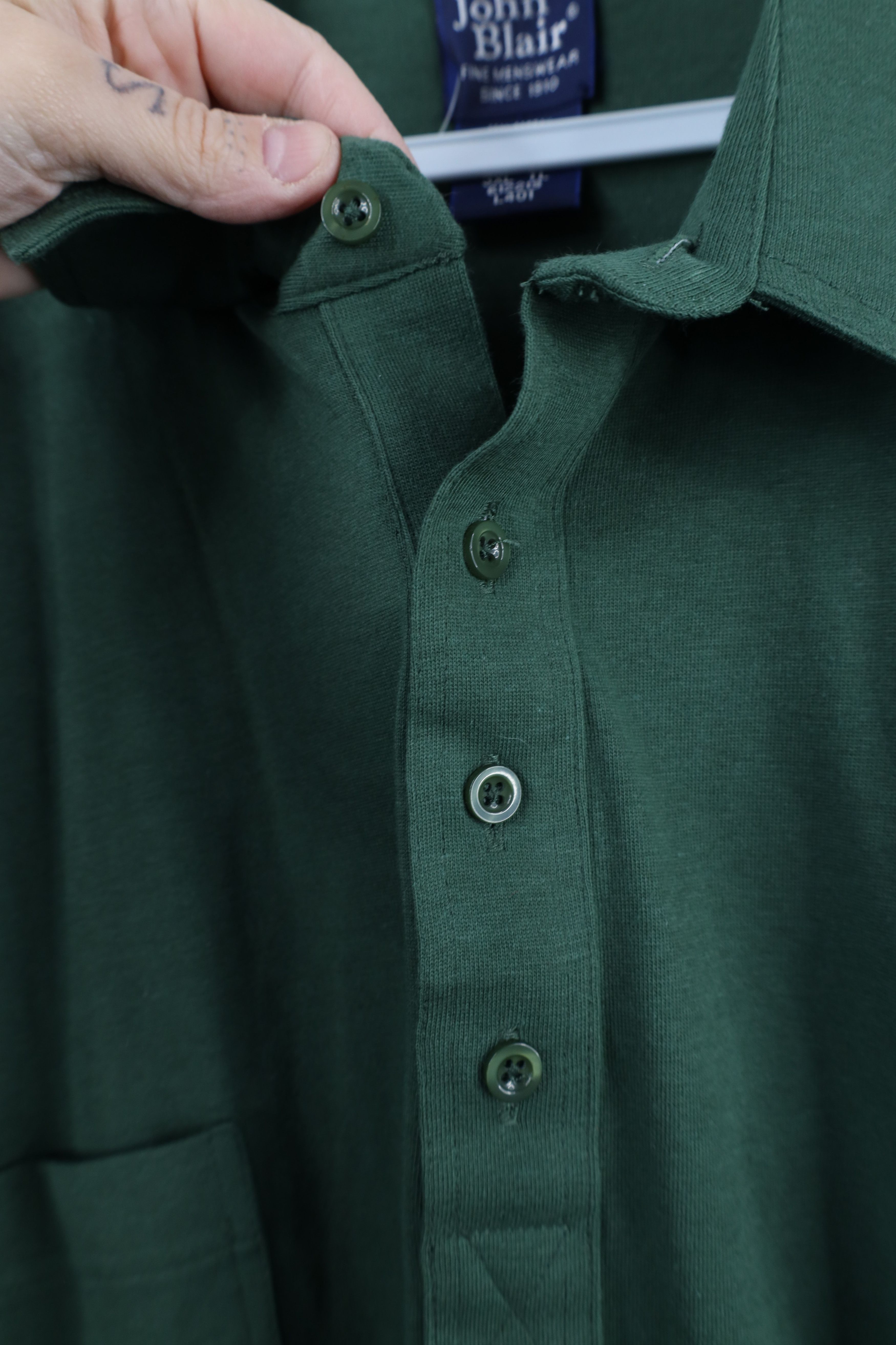 Vintage Deadstock Vintage 90s Streetwear Pullover Polo Shirt Green Size US XXL / EU 58 / 5 - 7 Thumbnail