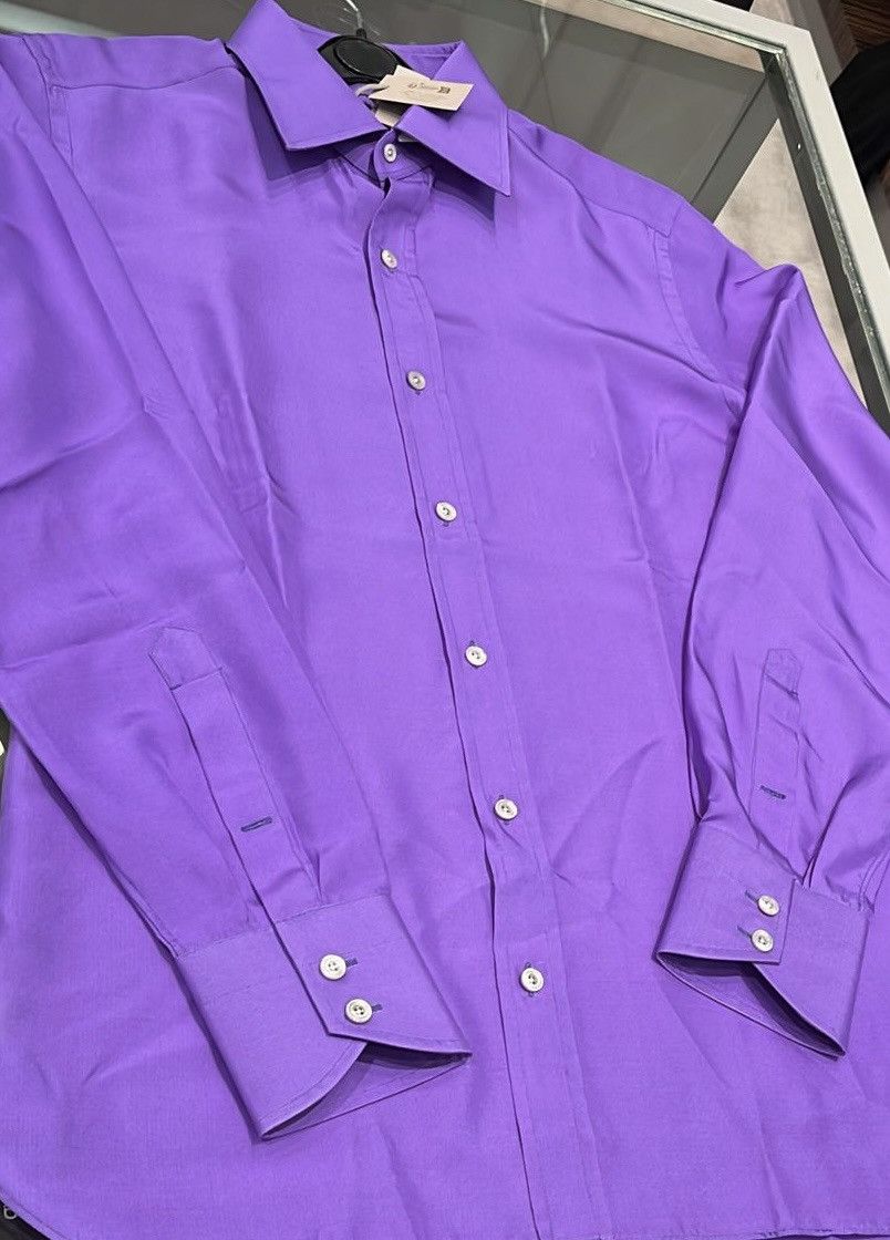 Tom Ford o1loc1c0125 HSBC01 Pure Silk Shirt in Purple Size US M / EU 48-50 / 2 - 3 Thumbnail