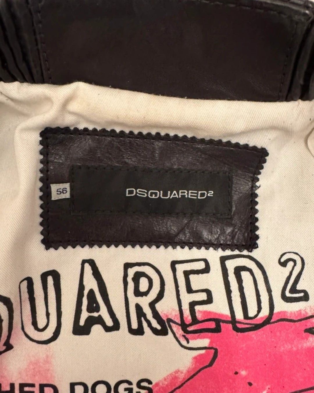 Dsquared2 UNLEASHED DOGS LEATHER BIKER BOMBER JACKET Size US XL / EU 56 / 4 - 4 Thumbnail