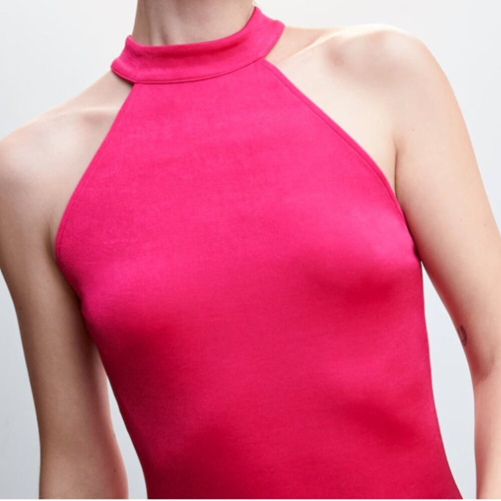 Mango Mango Halter Neck Fringed Pink Fuchsia Dress NWT Size 6 Size M / US 6-8 / IT 42-44 - 5 Thumbnail
