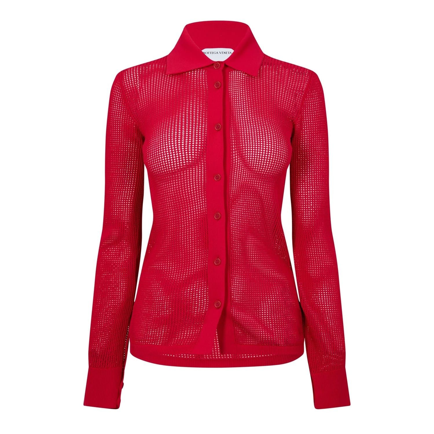 Bottega Veneta Bottega Veneta Knit Long Sleeve Sweater in Red Size M / US 6-8 / IT 42-44 - 1 Thumbnail