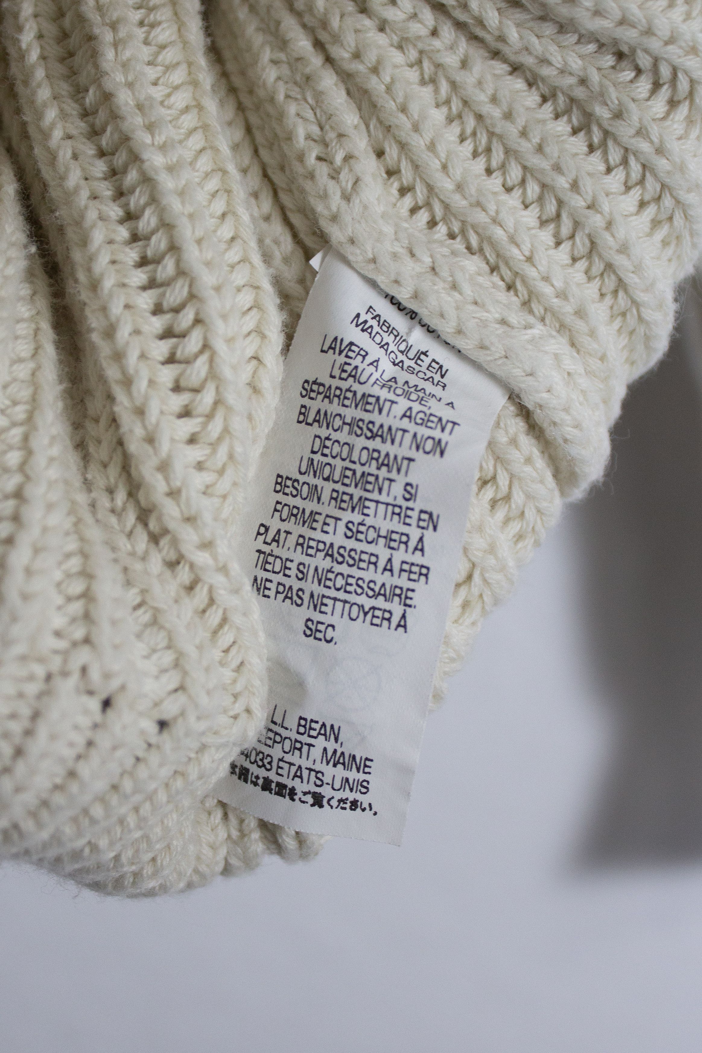 Designer × L.L. Bean × Vintage Vintage L. L. Bean Beige Zip Ribbed Sweater 90s NZ Size US L / EU 52-54 / 3 - 4 Thumbnail