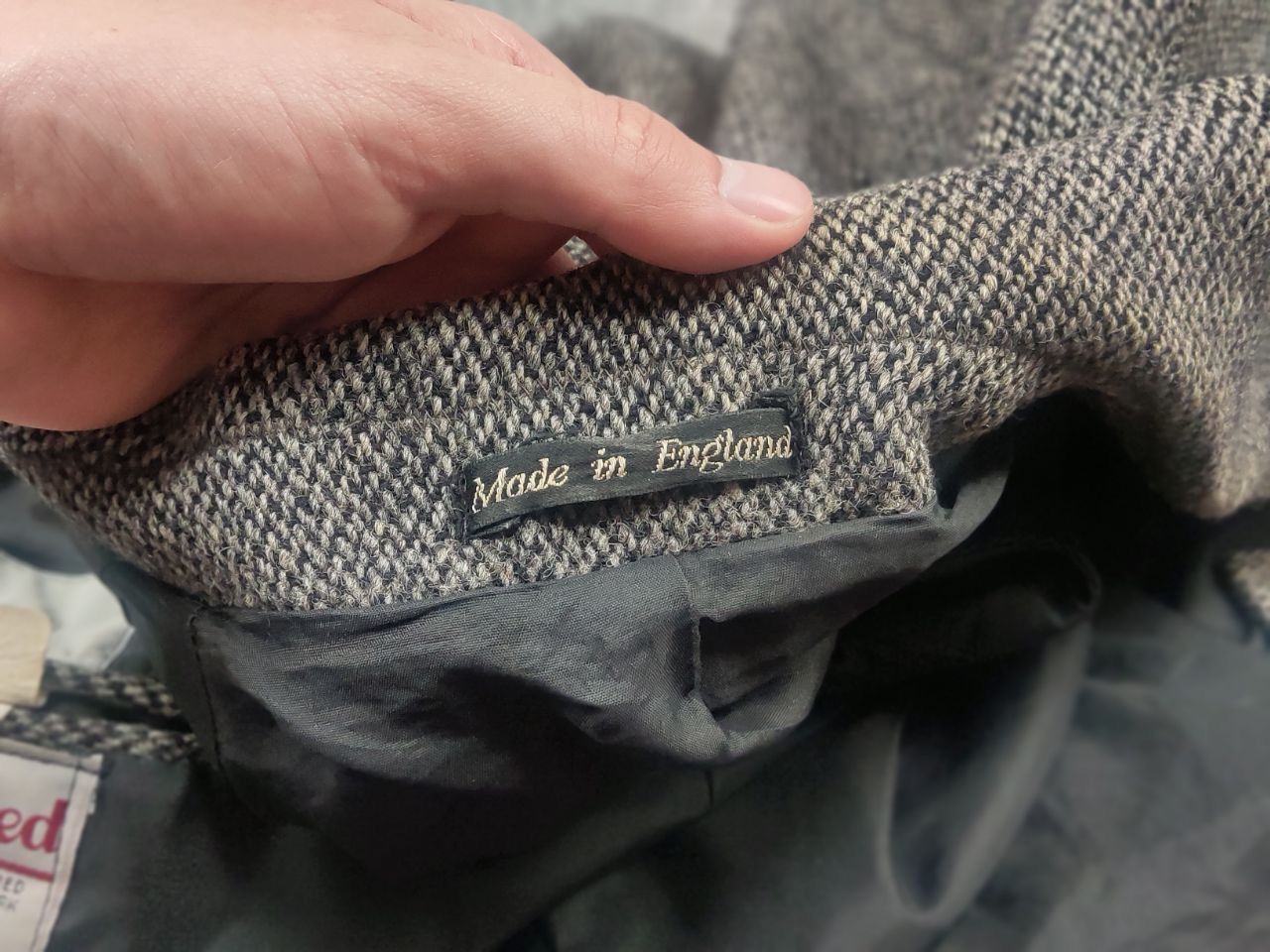 Harris Tweed Vintage 80's Harris Tweed Gray Wool herringbone Coat Jacket Size US L / EU 52-54 / 3 - 20 Thumbnail