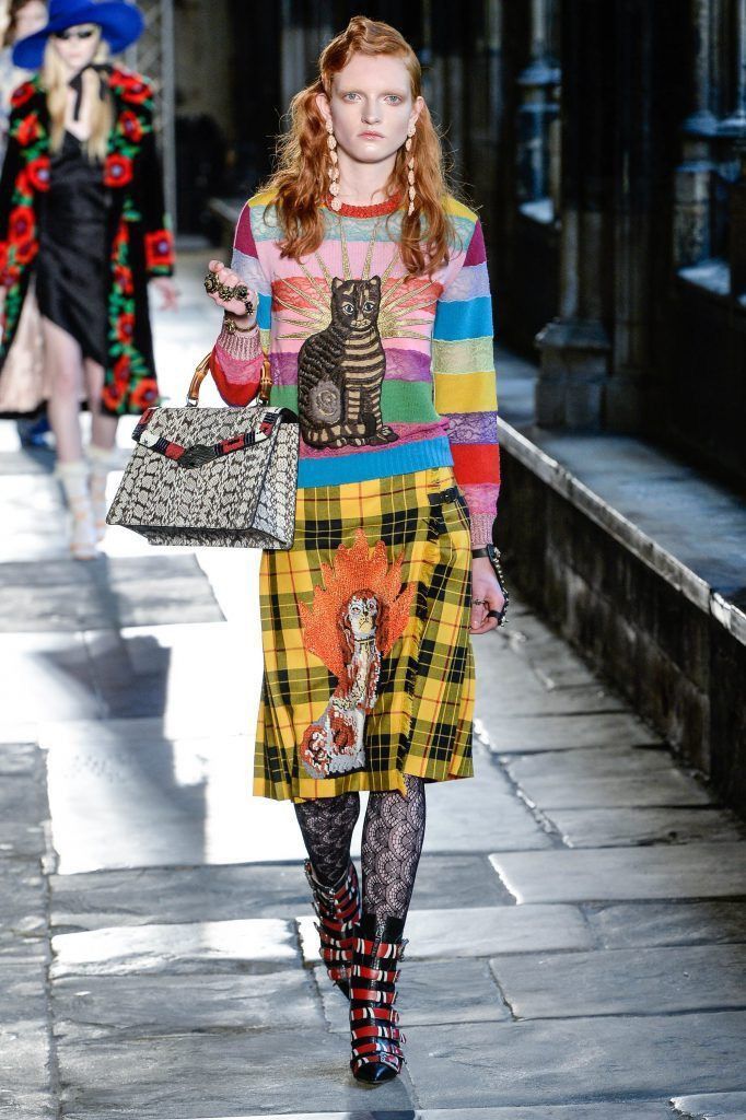 Designer × Gucci Gucci Embroidered Tartan Wool Wrapped Skirt Runway Size 26" / US 2 / IT 38 - 1 Thumbnail