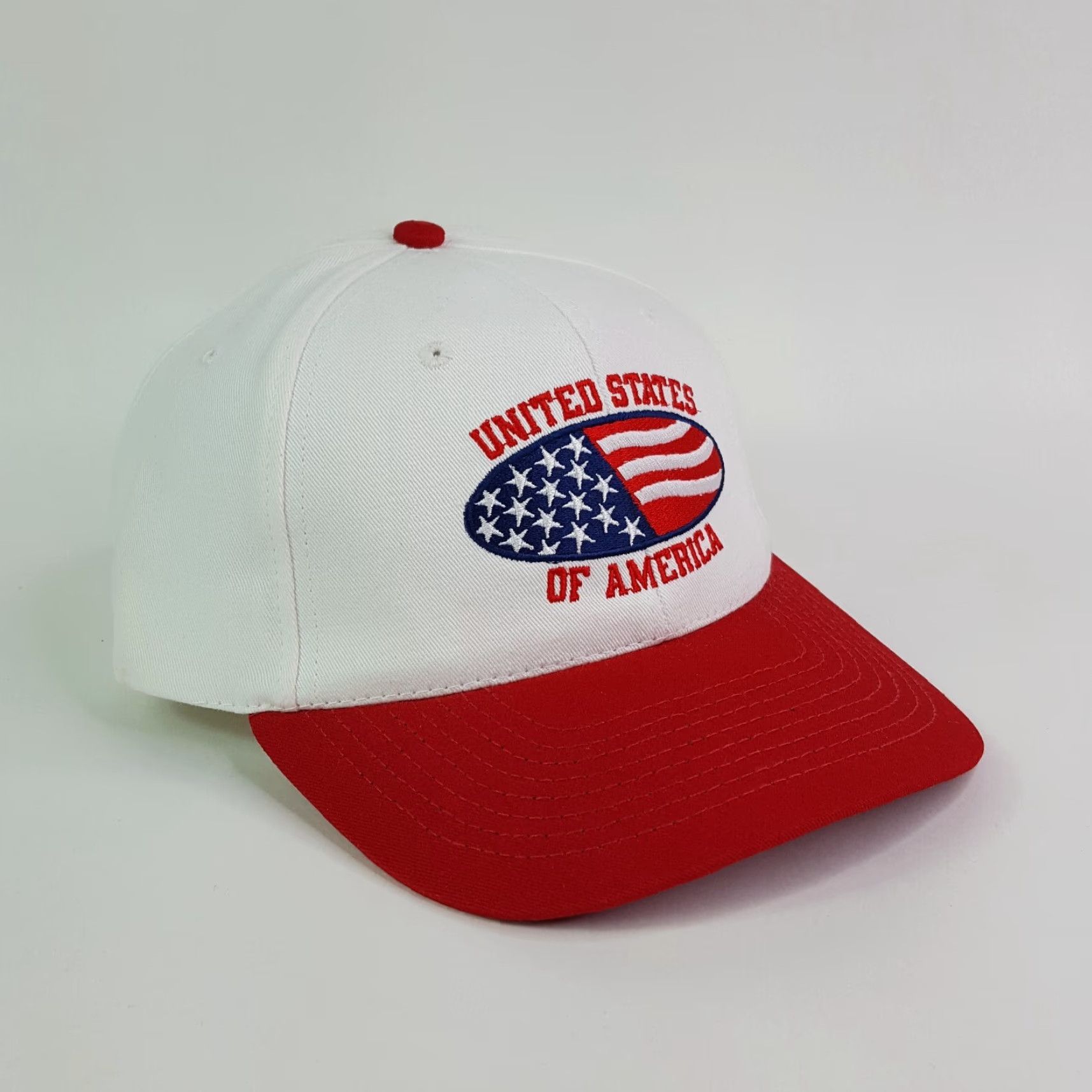 Vintage VINTAGE Town Talk USA Made Snapback Hat Baseball Cap Retro Flag 90s United States Of American 9/11 Embroidered Adjustable Cotton Canvas Blue Mens Hat Size ONE SIZE - 4 Thumbnail