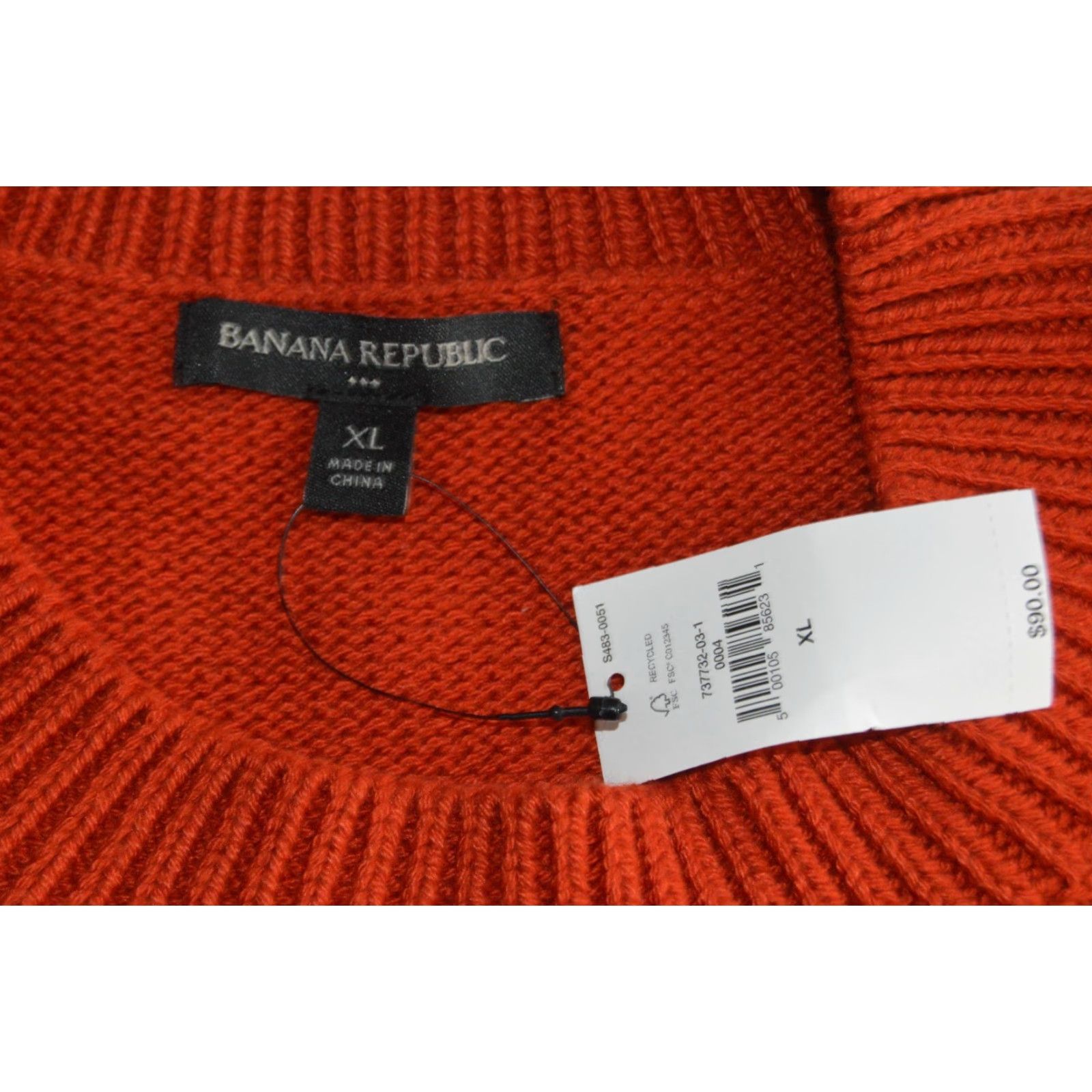 Banana Republic BANANA REPUBLIC Men XL Long Sleeve Crew Neck Orange Cotton Blend NWT Sweater Size US XL / EU 56 / 4 - 3 Thumbnail