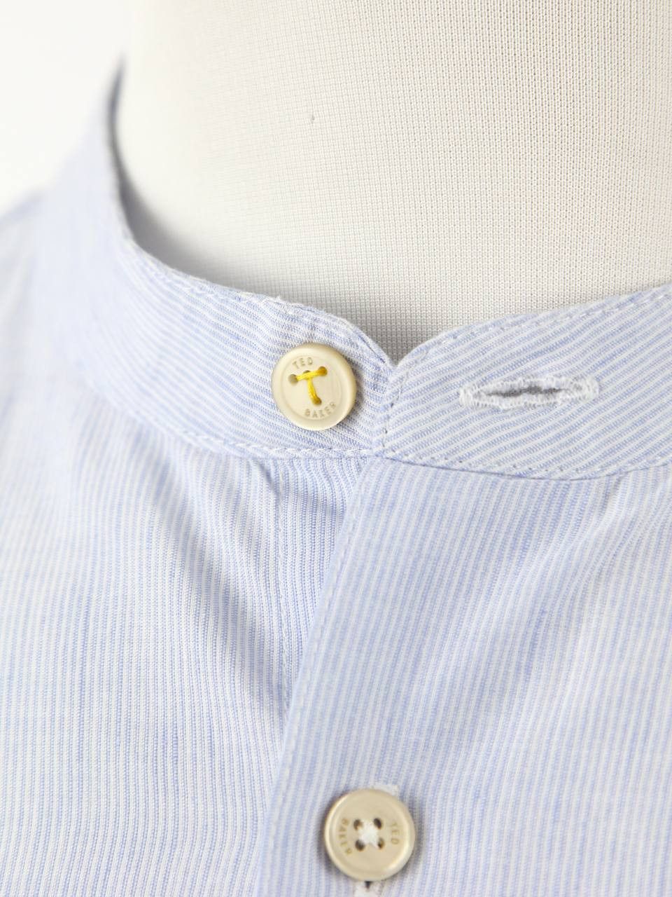 Ted Baker TED BAKER Collarless shirt made of linen and cotton Size US XL / EU 56 / 4 - 5 Thumbnail