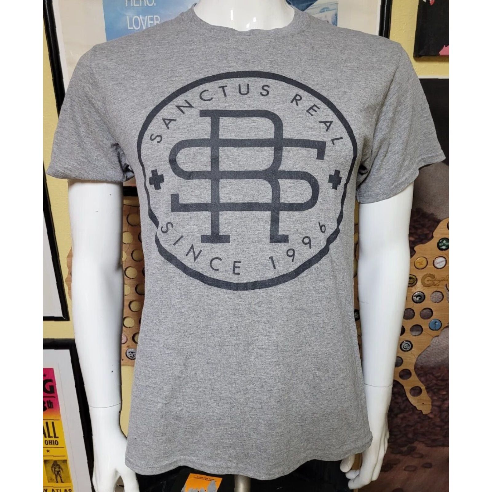 Vintage Sanctus Real T Shirt Medium Gray Crew Neck Short Sleeve Graphic Tee Men Band Logo 00s Music Christian Emo Nice Toledo OH Size US M / EU 48-50 / 2 - 2 Thumbnail