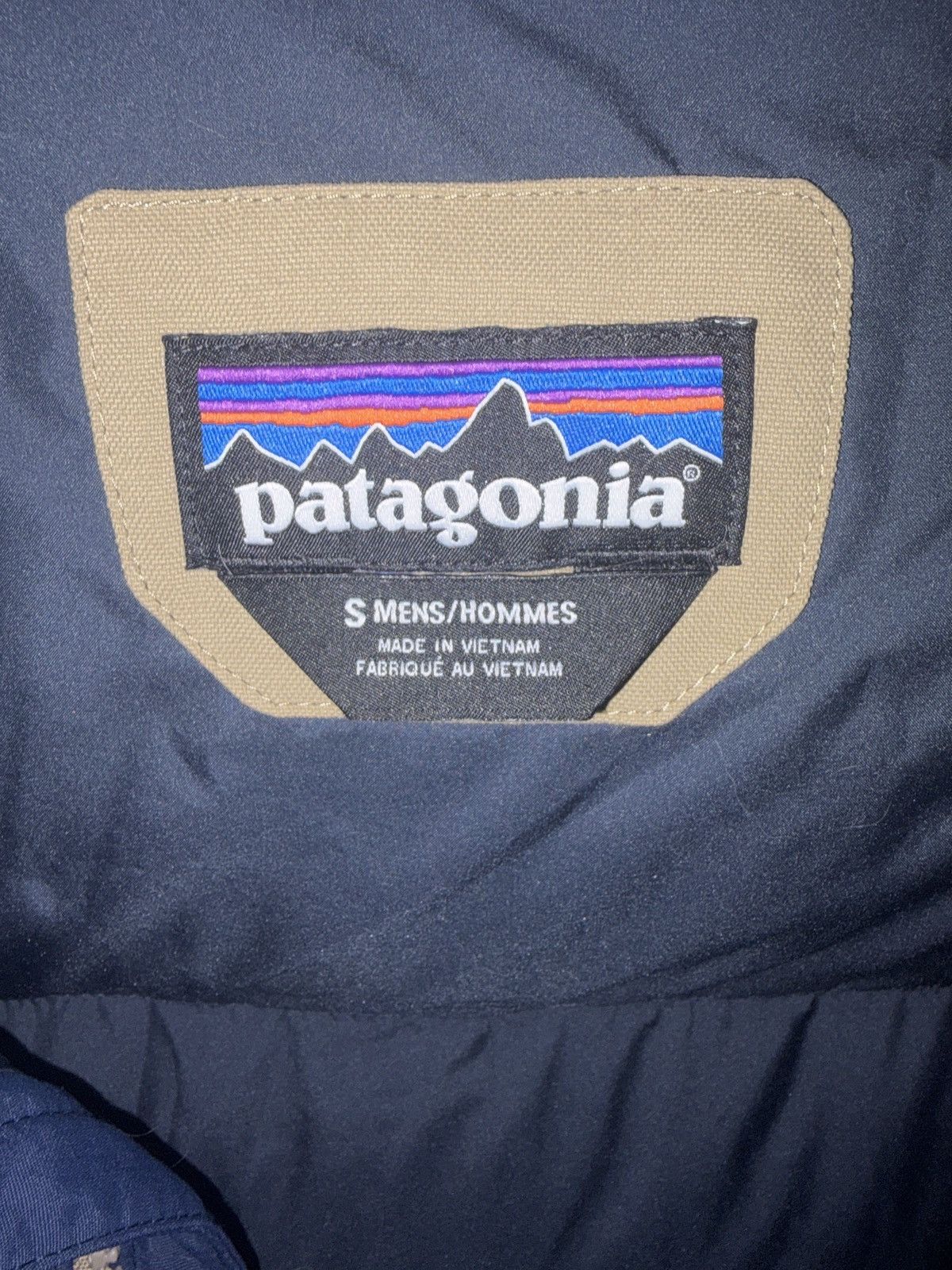 Patagonia Men’s Patagonia Bivy Down Puffer Jacket - Navy & Tan - Small Size US S / EU 44-46 / 1 - 5 Thumbnail