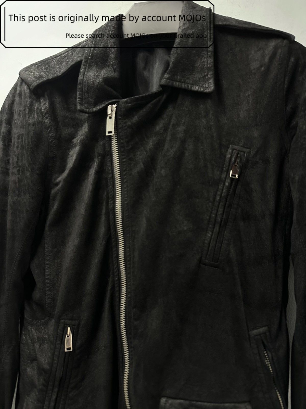 Rick Owens Sz 46 Rick Owens Distressed Suede Cross Zip Biker Jacket Size US S / EU 44-46 / 1 - 2 Thumbnail