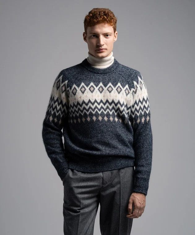 Brunello Cucinelli o1y0526 Crewneck Sweater in Multicolor Size US M / EU 48-50 / 2 - 3 Thumbnail
