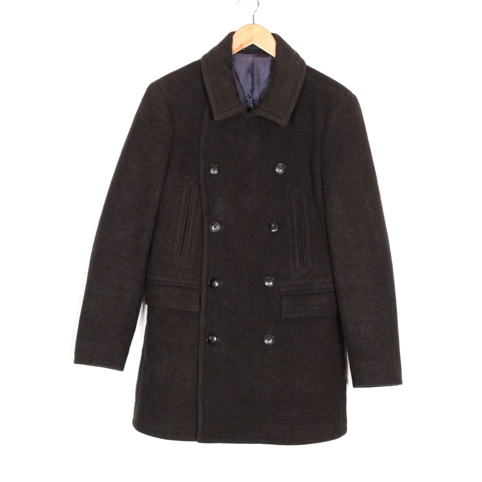 Suitsupply SUITSUPPLY Phoenix Pea Coat Men Size EU 48 Double Breasted Wool MJ6762 Size 48R - 3 Thumbnail