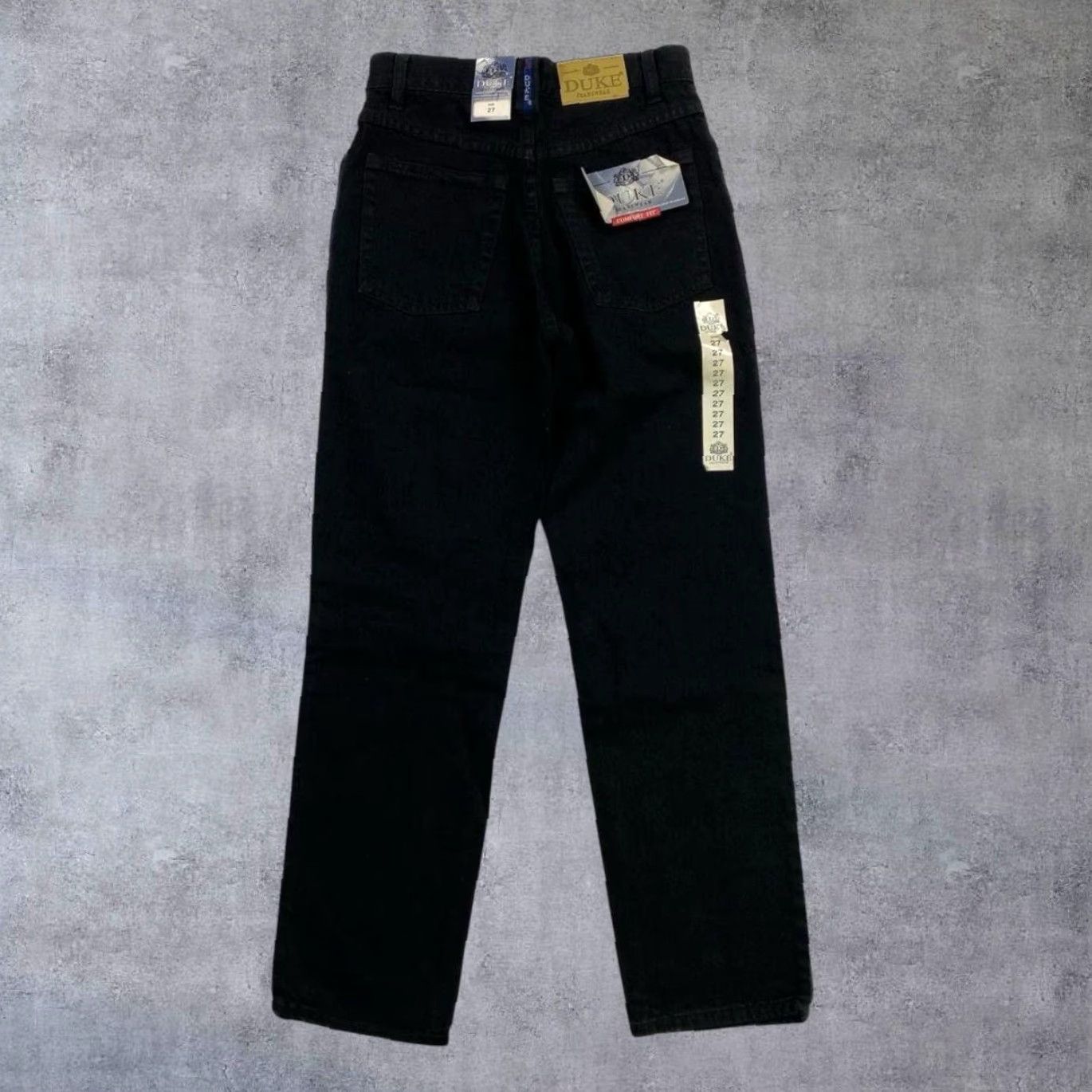 Vintage VINTAGE Duke Jeanswear Black Denim Jeans 27 x 28 Women Straight Regular Zip Fly Button Fastening Deadstock Early 00's Size 27" / US 4 / IT 40 - 3 Thumbnail