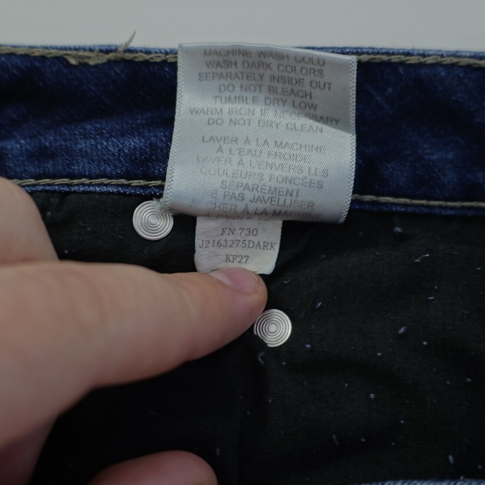 Designer Jag Jeans Classic Fit Dark Blue Denim Jeans Mid Rise 34/23 Size 34" / US 12 / IT 48 - 8 Thumbnail