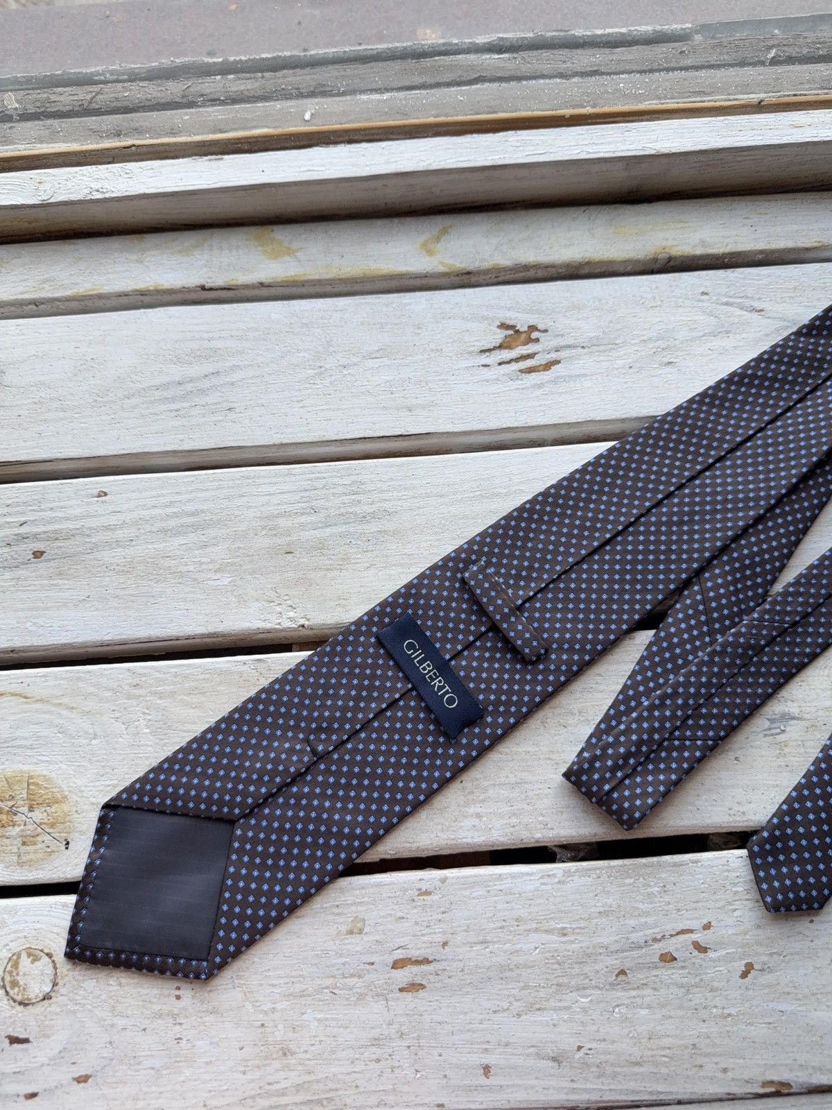 Other Gilberto Silk Tie Light Blue Micro Pattern Made in Italy Size ONE SIZE - 5 Thumbnail