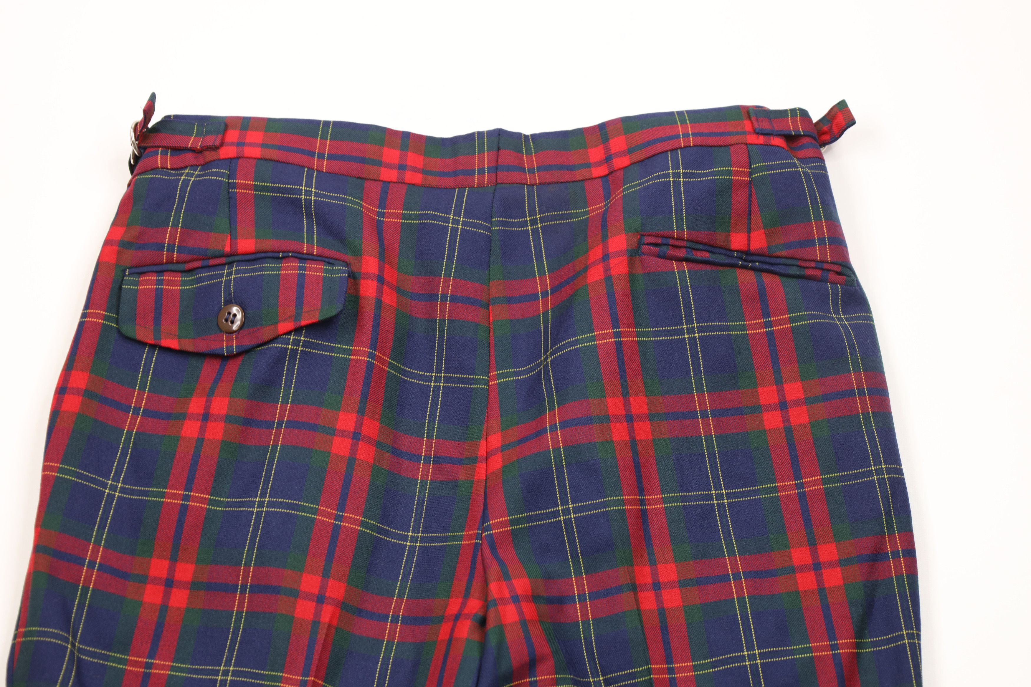 Vintage 70s Streetwear Wool Bell Bottoms Chino Pants Plaid