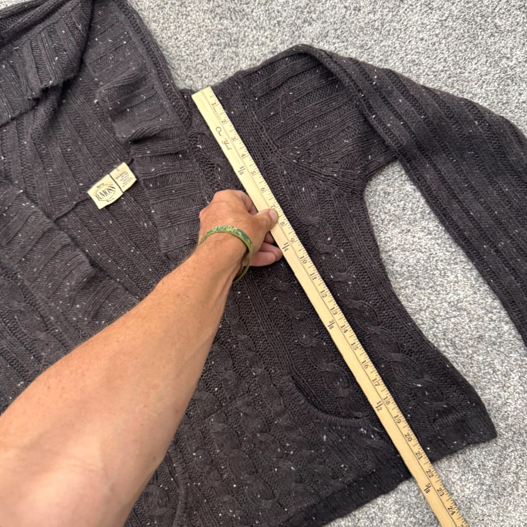 Vintage VINTAGE Unbranded B Moss Cable Knit Hooded Cropped Sweater L Gray Dark Academia Streetwear Women Pullover Hoodie Pockets 21.5in 47in Chest Size L / US 10 / IT 46 - 2 Thumbnail