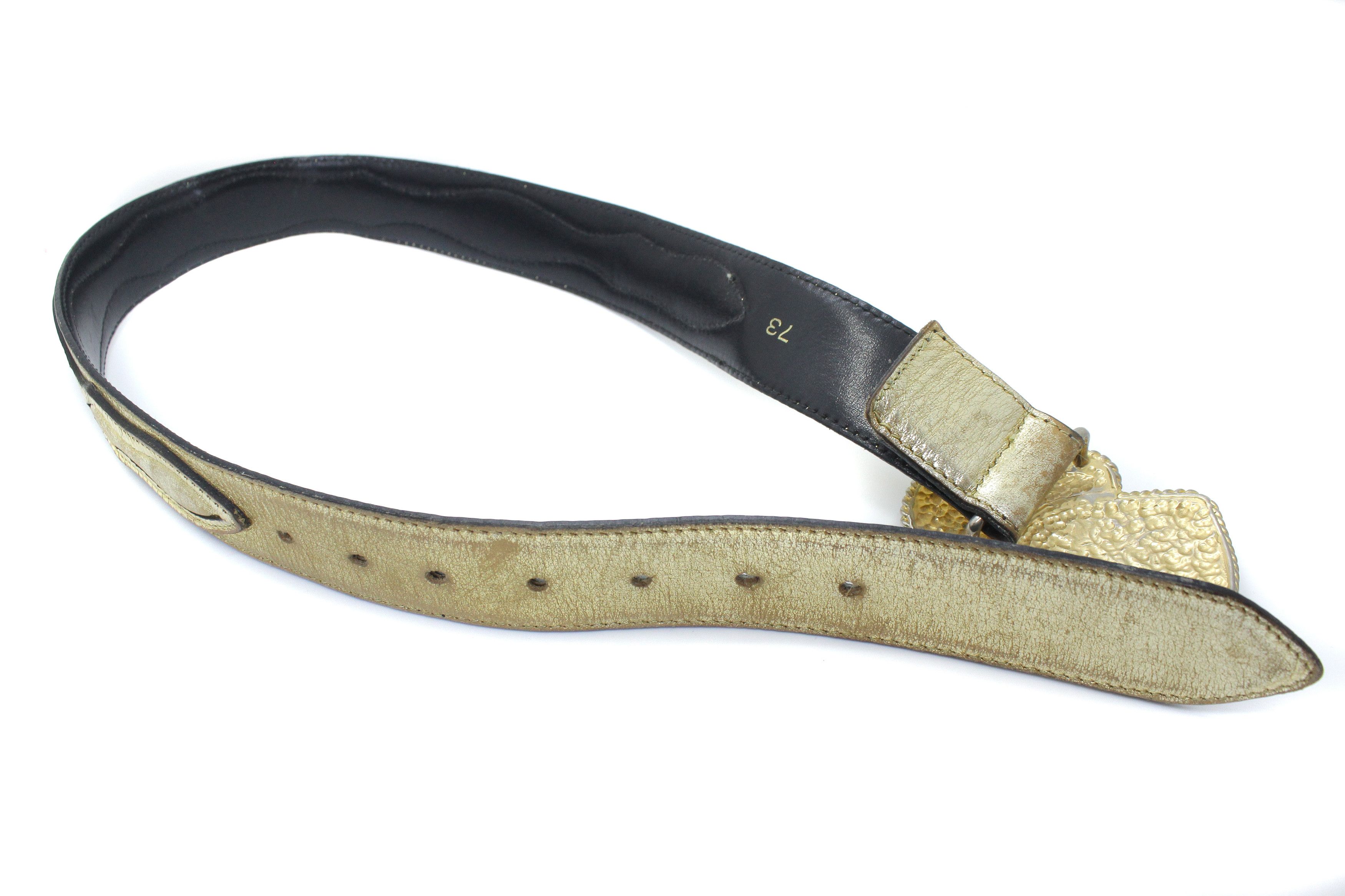 Moschino 90S Heart Logo Leather Belt Vintage Size ONE SIZE - 4 Thumbnail