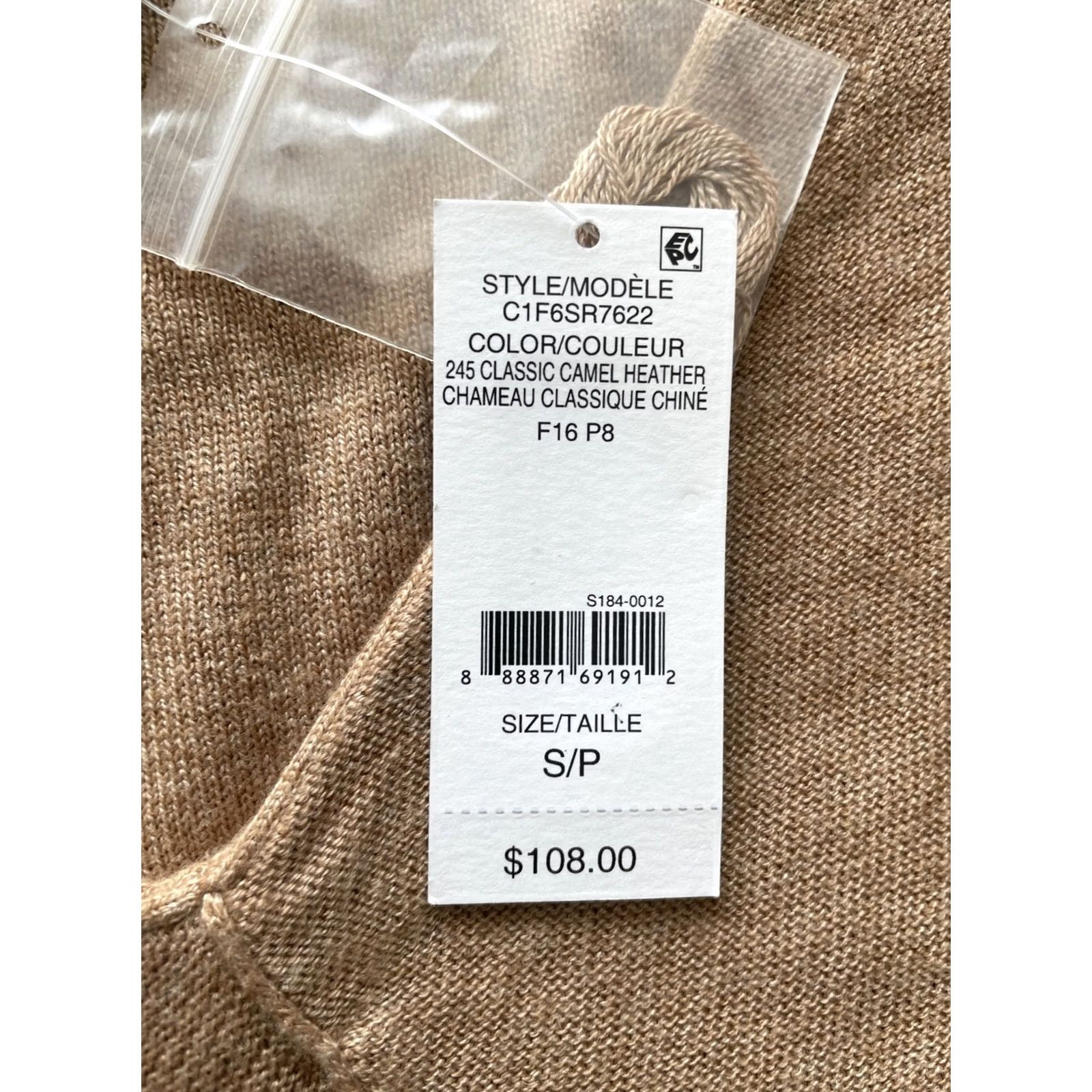 Lord & Taylor Lord & Taylor Sweater Womens Small Wrap Long Sleeve Wool Blend V-Neck Brown Fleece Knit Size S / US 4 / IT 40 - 4 Thumbnail