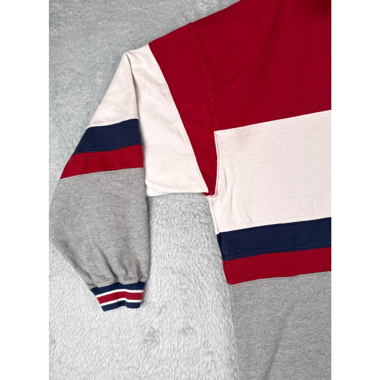 Eddie Bauer VINTAGE Eddie Bauer Polo Shirt Men XL Red Cotton Shirt Long Sleeve Polo EBTEK Striped Embroidered Logo Men's Polo Shirts 1960s 70s 80s Size US XL / EU 56 / 4 - 3 Thumbnail