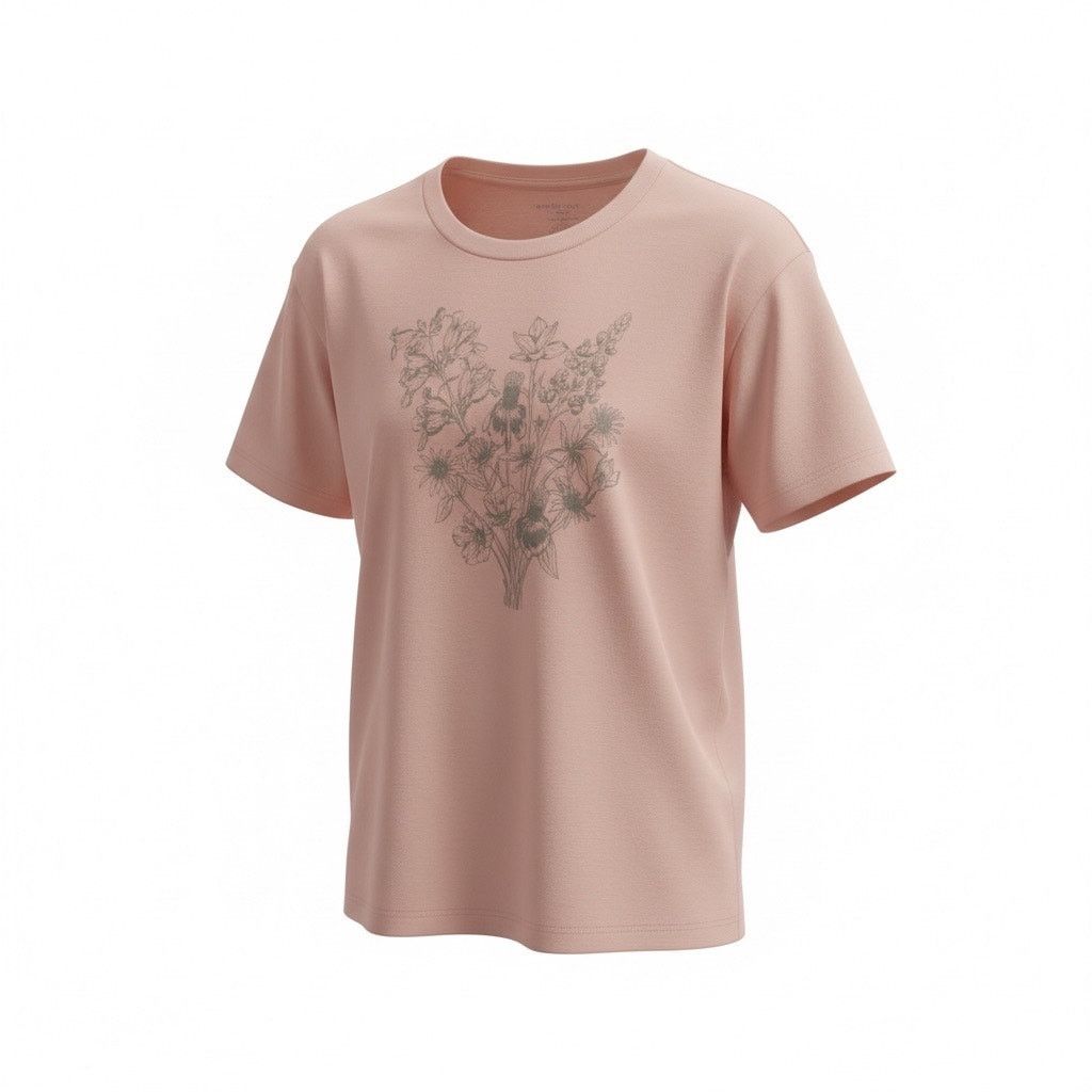 American Eagle Outfitters American Eagle XS Peach Graphic Floral T-Shirt Short Sleeve Size US XS / EU 42 / 0 - 1 Thumbnail