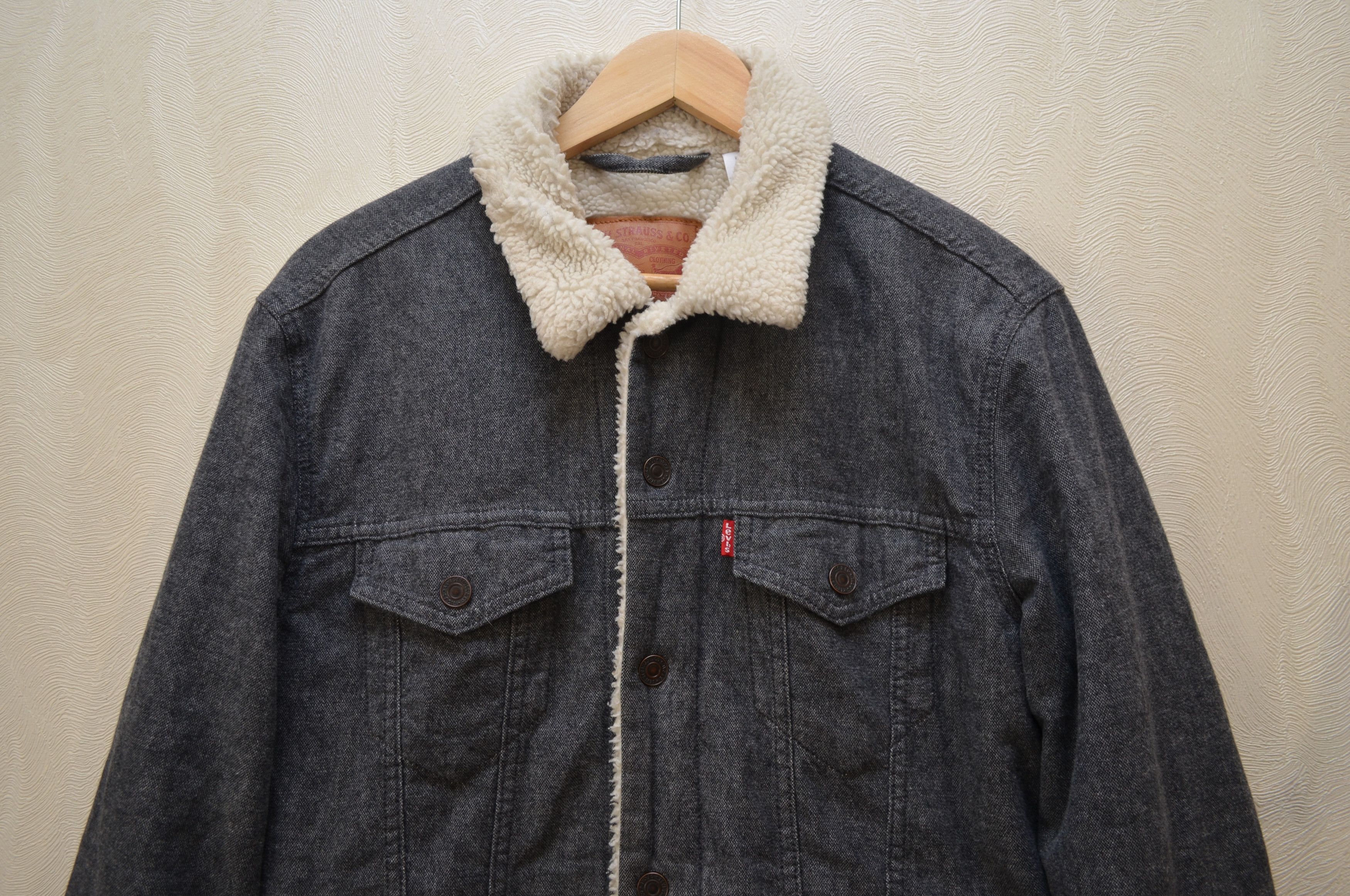 Levi's Levi's Biffy Grey Trucker Sherpa Jacket Size M Size US M / EU 48-50 / 2 - 4 Thumbnail