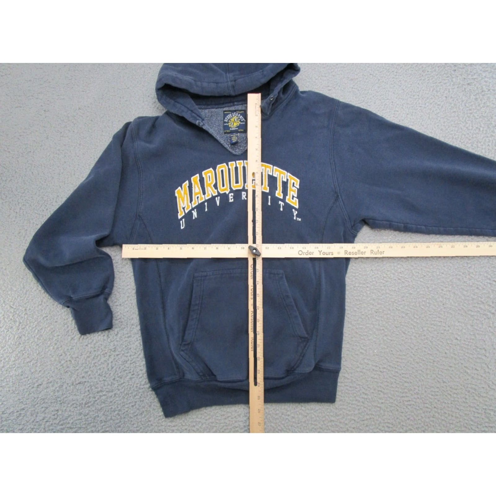 Vintage VINTAGE Steve & Barry's Marquette University Heavy Hoodie Sweatshirt V-Neck XS Blue Mens Hoodie Size US XS / EU 42 / 0 - 4 Thumbnail