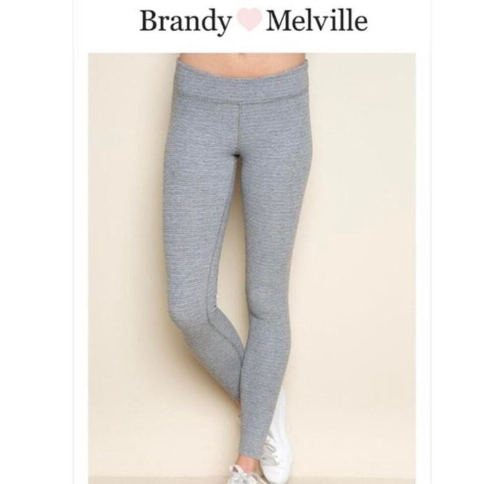Brandy Melville Brandy Melville grey striped ribbed leggings yoga