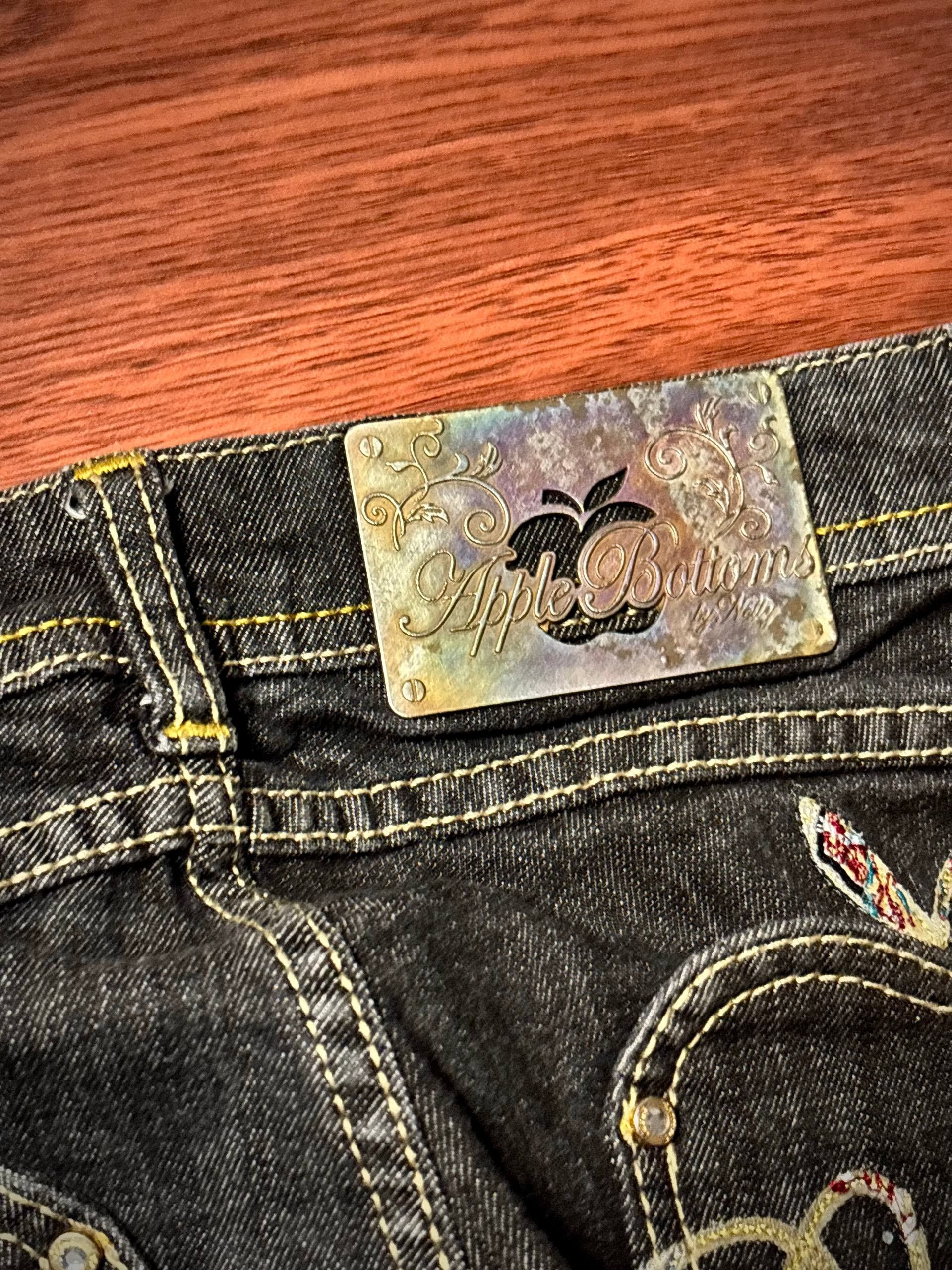 If Six Was Nine Vintage 00s Apple Bottoms Big Logo Apple Denim Pants Size 28" / US 6 / IT 42 - 5 Thumbnail