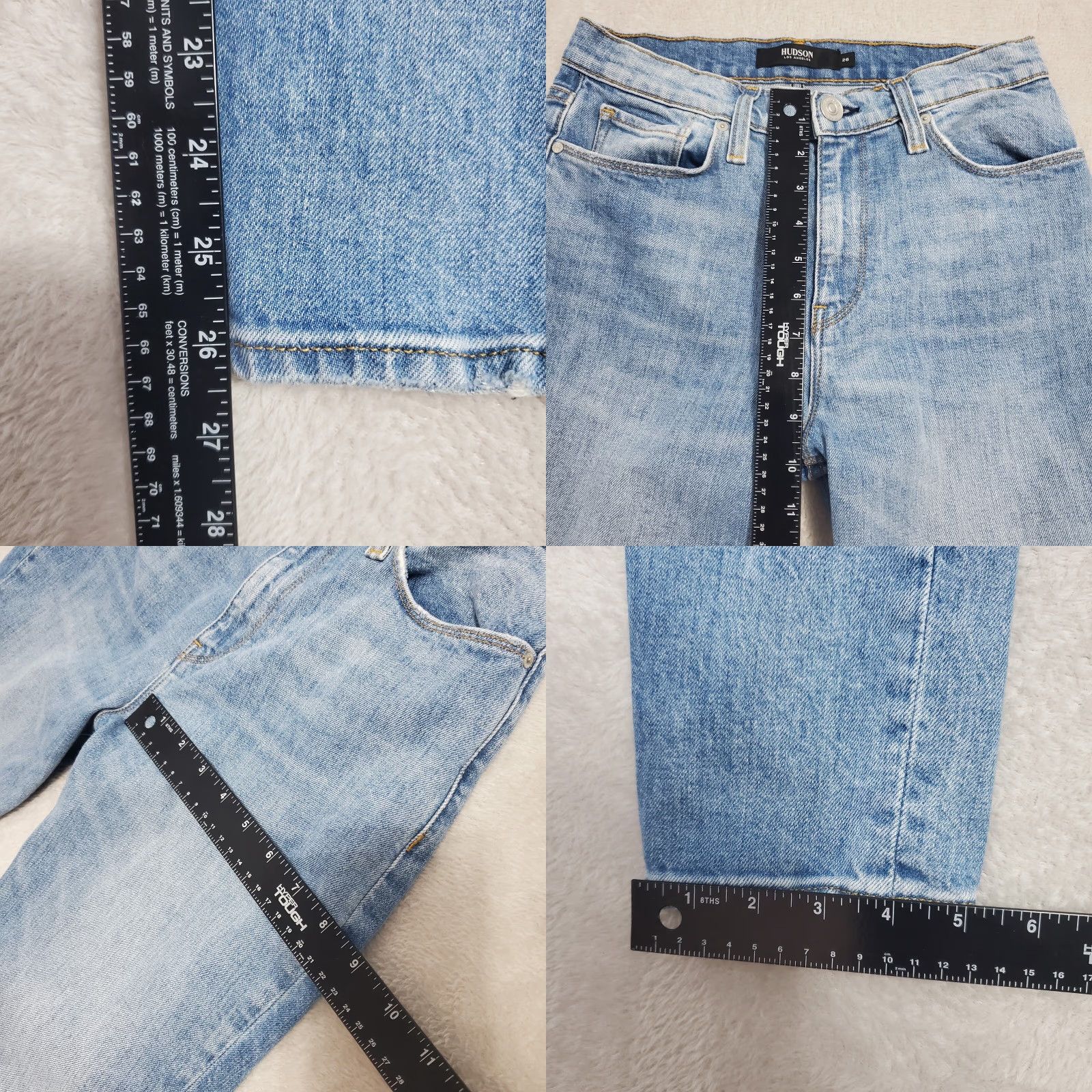 Hudson Hudson Bettie Taper Jeans Womens 26 Blue Light Wash Mid Rise Ankle Denim 28x26.5 Denim Cotton Spandex 5-Pocket Regular N/A Size 26" / US 2 / IT 38 - 8 Thumbnail