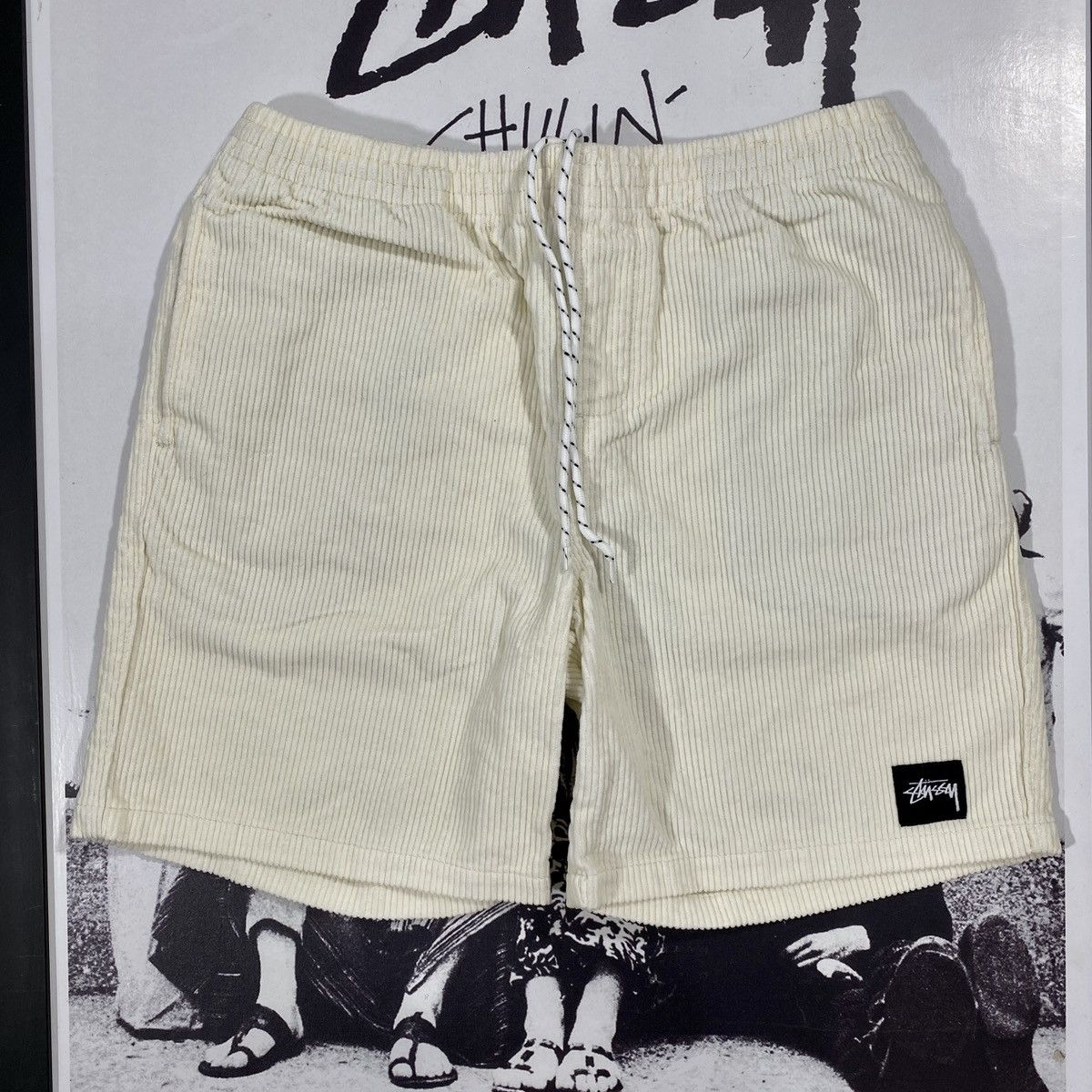 STUSSY AUSTRALIA CORDUROY SHORTS OFF WHITE - 32