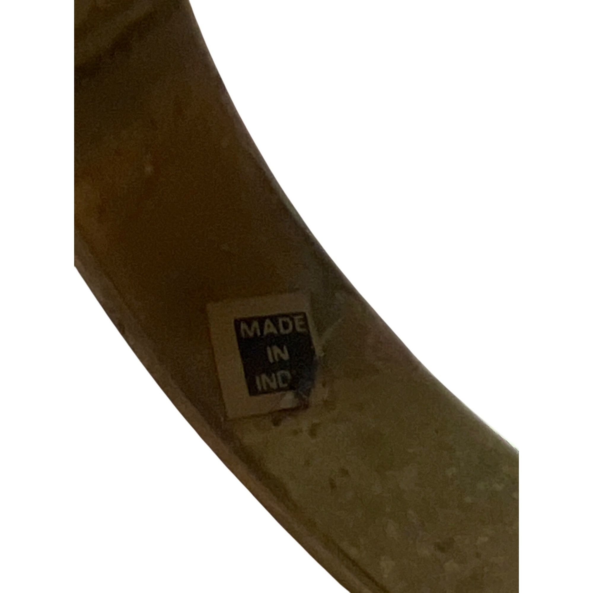 Other Vintage Brass Bangle Bracelet Mother of Pearl Inlay Elephant Size ONE SIZE - 4 Thumbnail