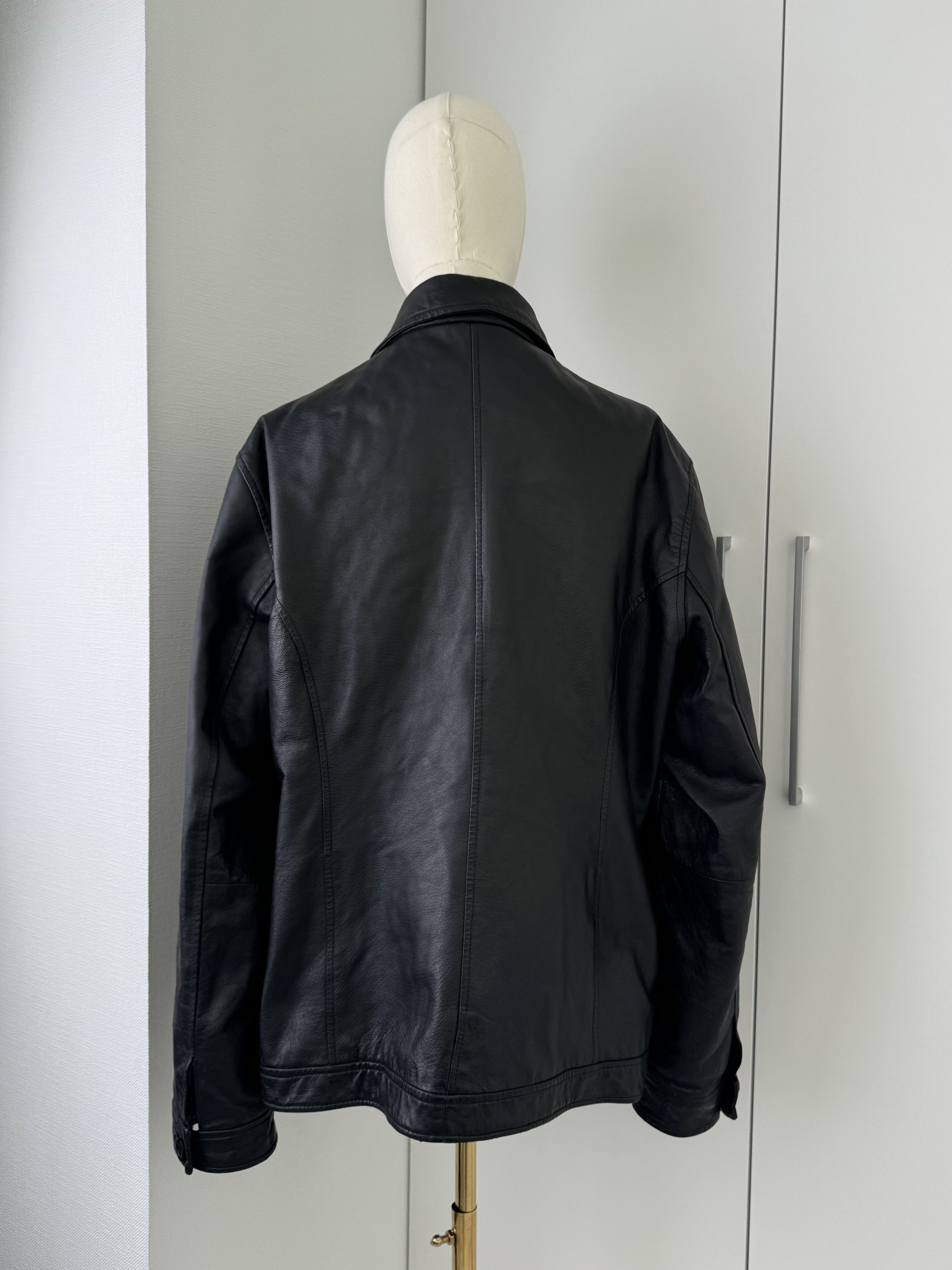 Japanese Brand Y2K Black Leather Jacket Mens Zip Up Classic Minimal Coat Size US M / EU 48-50 / 2 - 4 Thumbnail