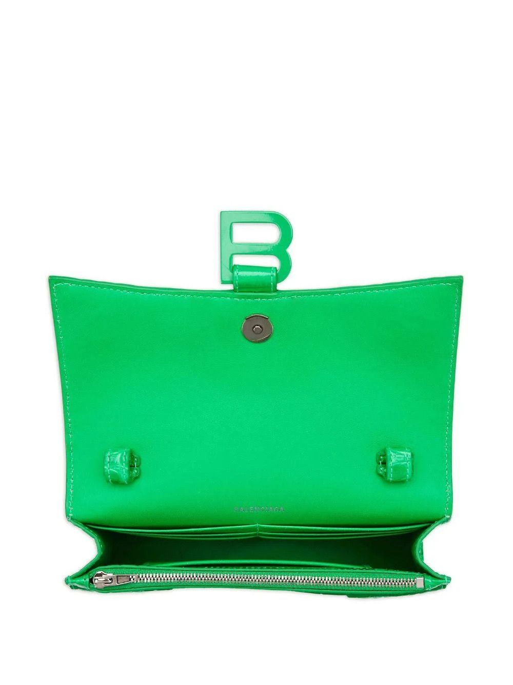 Balenciaga o1s1wg110824 Size: OS / Hourglass Wallet On Chain in Green Size ONE SIZE - 4 Thumbnail
