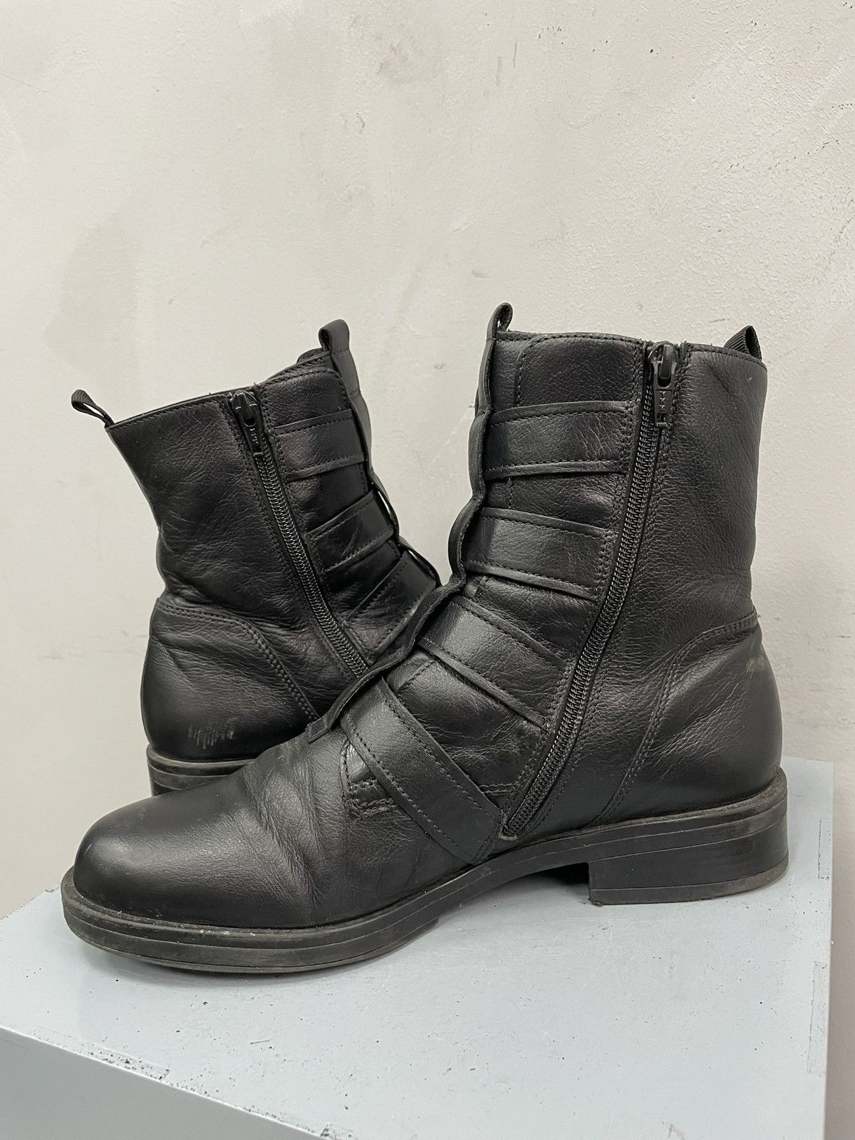 Other Vintage guidi style Gothic Multi Buckle Leather Boots Y2K Size US 7.5 / EU 40-41 - 9 Thumbnail