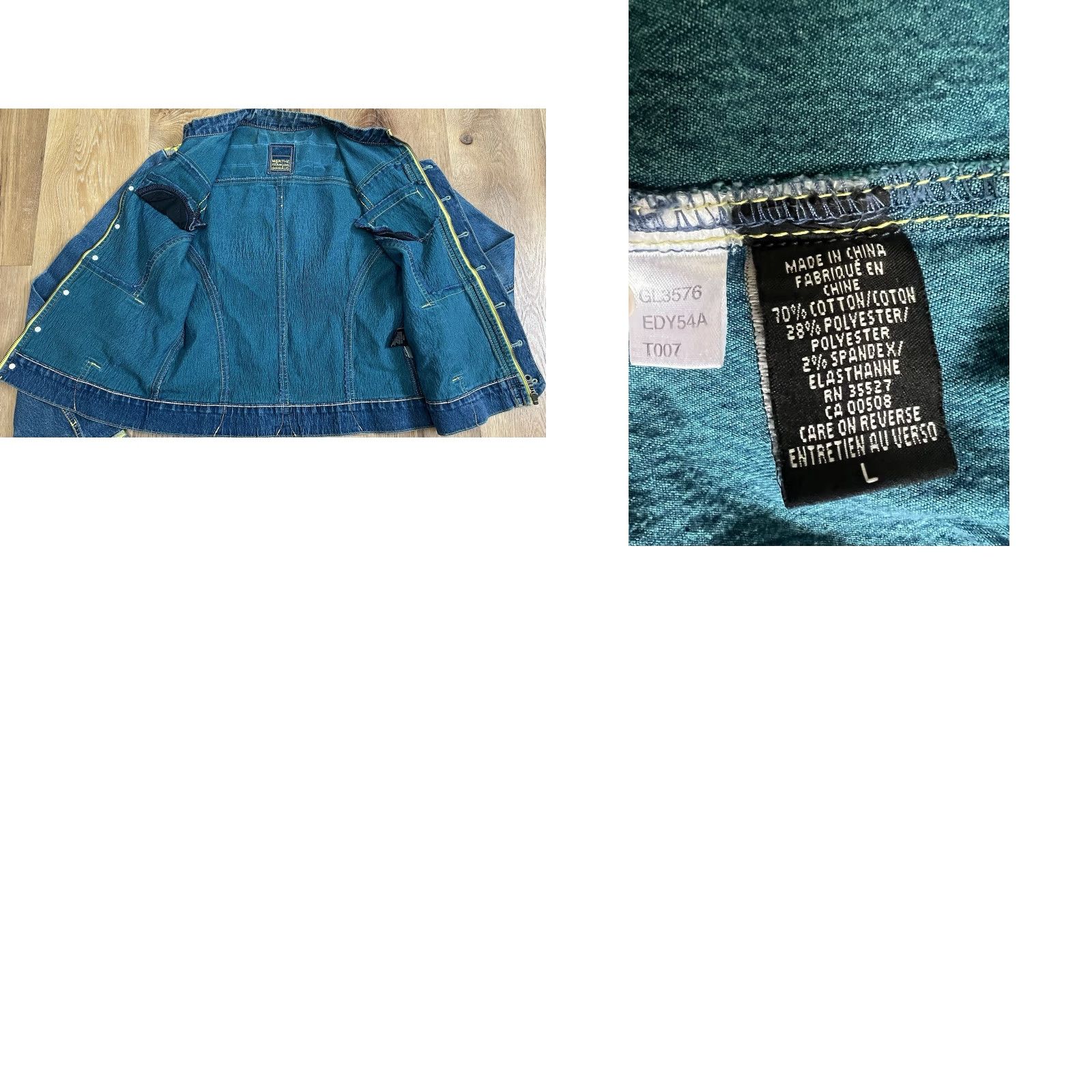 Denime VINTAGE Girbaud Jacket Denim Shacket 90s Collared Button Long Sleeve Women L Blue Denim Jacket Casual Party/Cocktail Size L / US 10 / IT 46 - 8 Thumbnail