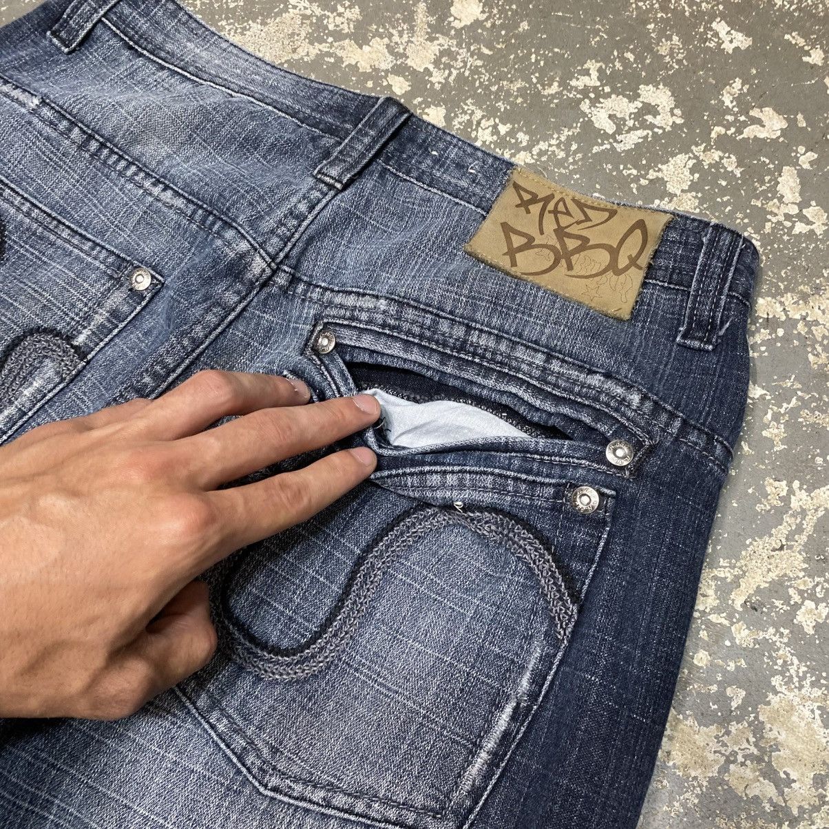 Southpole Vintage Red BBQ Y2K Double Pocket Embroidered Denim Jean Size US 31 - 5 Thumbnail