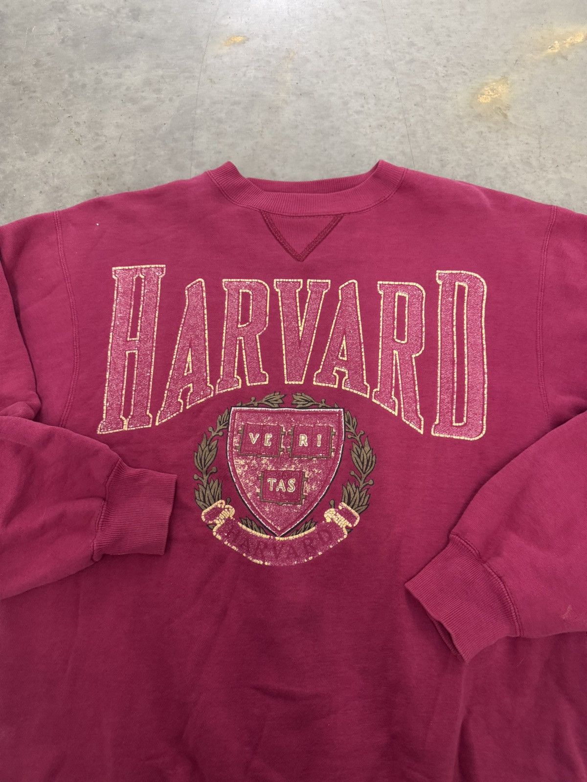NCAA 90s Harvard University NCAA Faded Burgundy Sweatshirt Crew Size US M / EU 48-50 / 2 - 2 Thumbnail