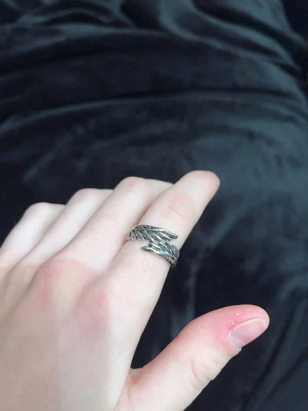Jewelry Wing Feather Adjustable Ring Size ONE SIZE - 2 Thumbnail