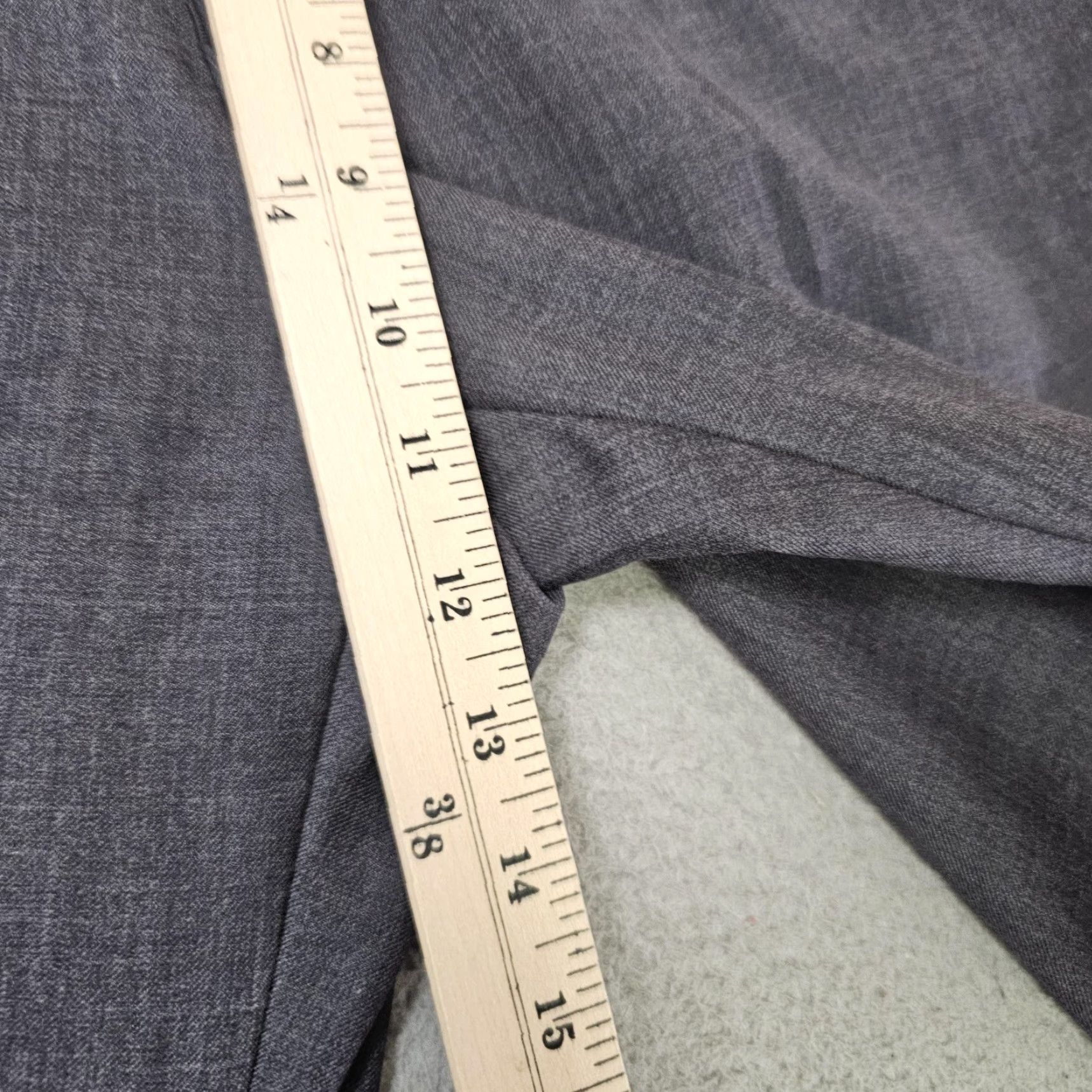 Vintage Bachrach Pants Mens 33 Gray Wool Dress Slacks Flat Front Lined Unhemmed 100% Wool - Regular, Zip Closure, Pockets, Belt Loops, Charcoal Size US 33 - 3 Thumbnail