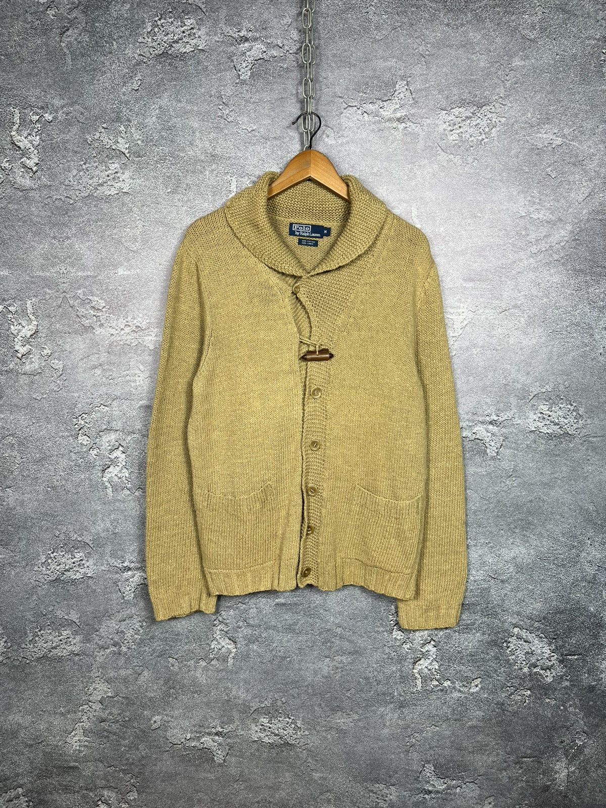 Vintage Polo Ralph Lauren Linen Knit Sweater With Shawl
