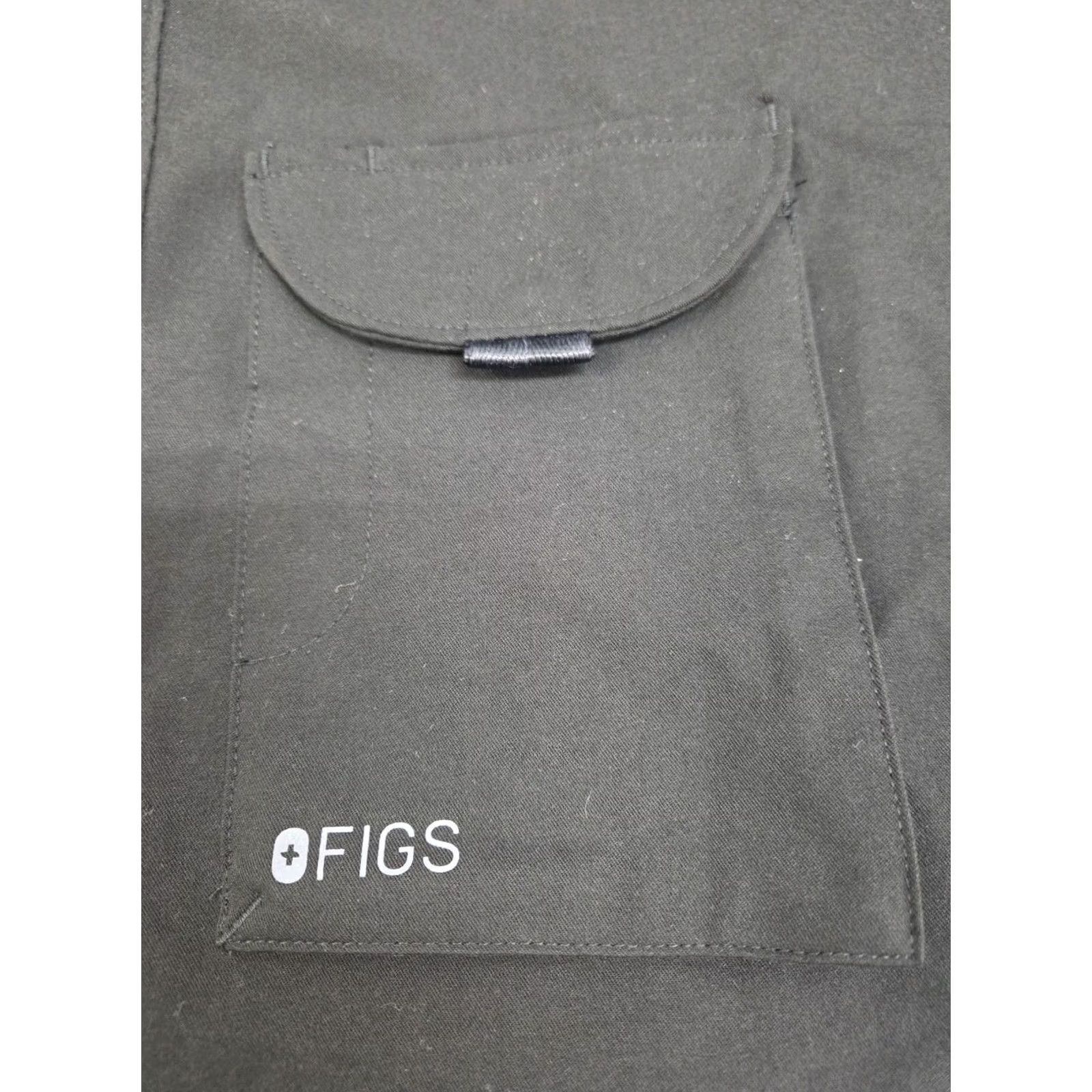 Vintage Figs Scrub Top Womens XS Black Short Sleeve Snap 1000070 #7970 Size XS / US 0-2 / IT 36-38 - 5 Thumbnail