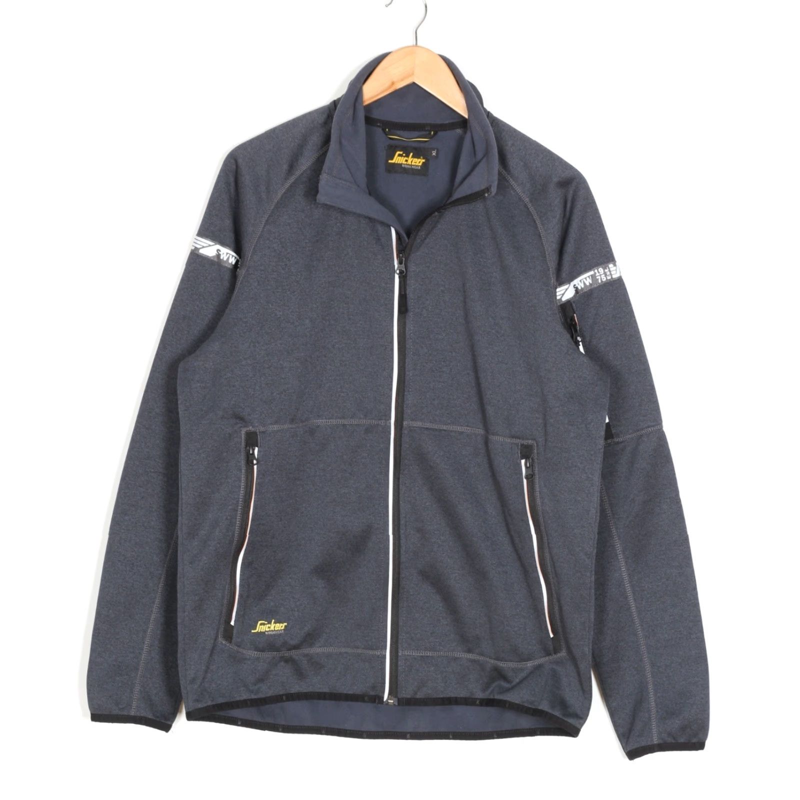 Kickers Snickers 8004 AllroundWork 37.5 Fleece Jacket Men Size XL Blue Logo Zipped Pockets Mid-Length Casual Workwear Jacket Mens XL Blue Size US XL / EU 56 / 4 - 2 Thumbnail