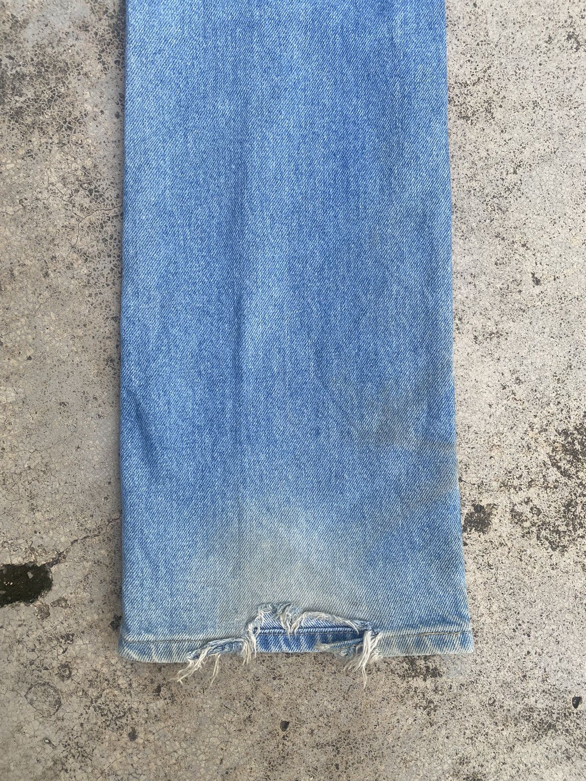 Lee × Vintage Flare Jeans Vintage 90s Lee Distressed Faded Blue Bootcut Size US 30 / EU 46 - 17 Thumbnail
