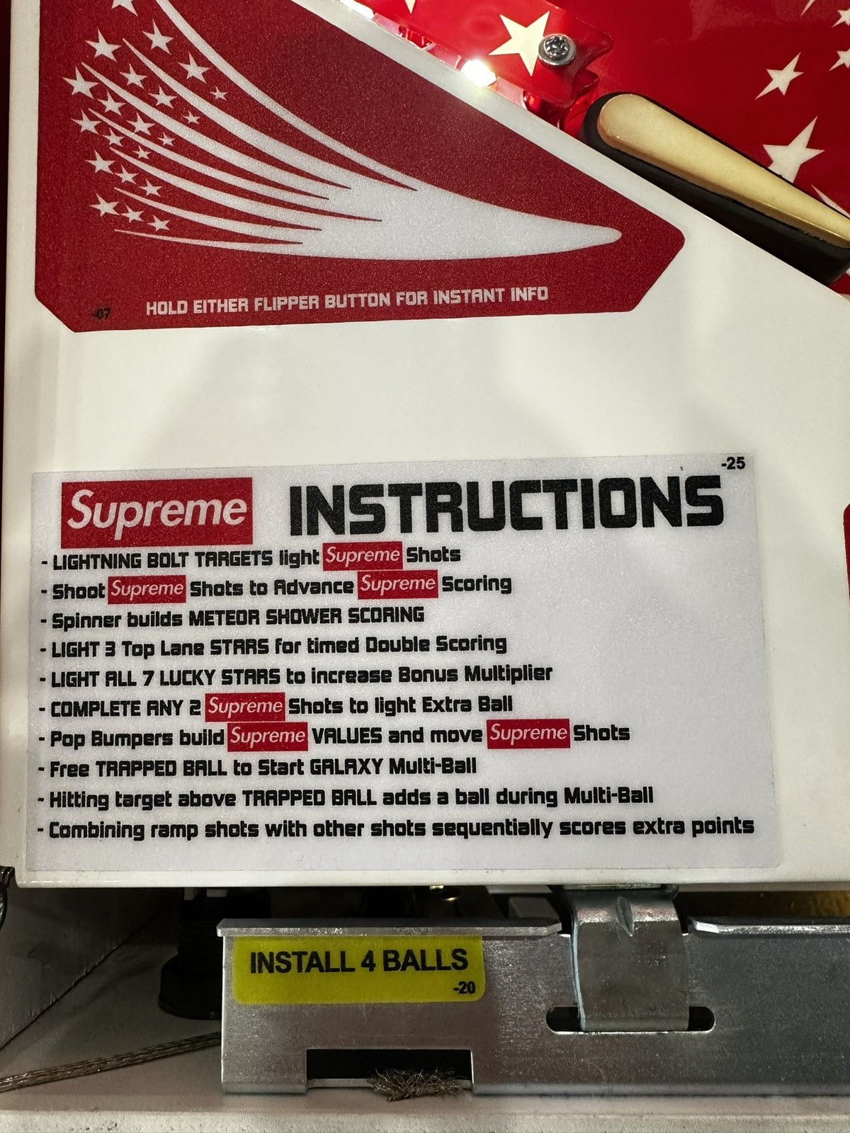 Supreme Supreme X Stern Pinball Machine Size ONE SIZE - 4 Thumbnail