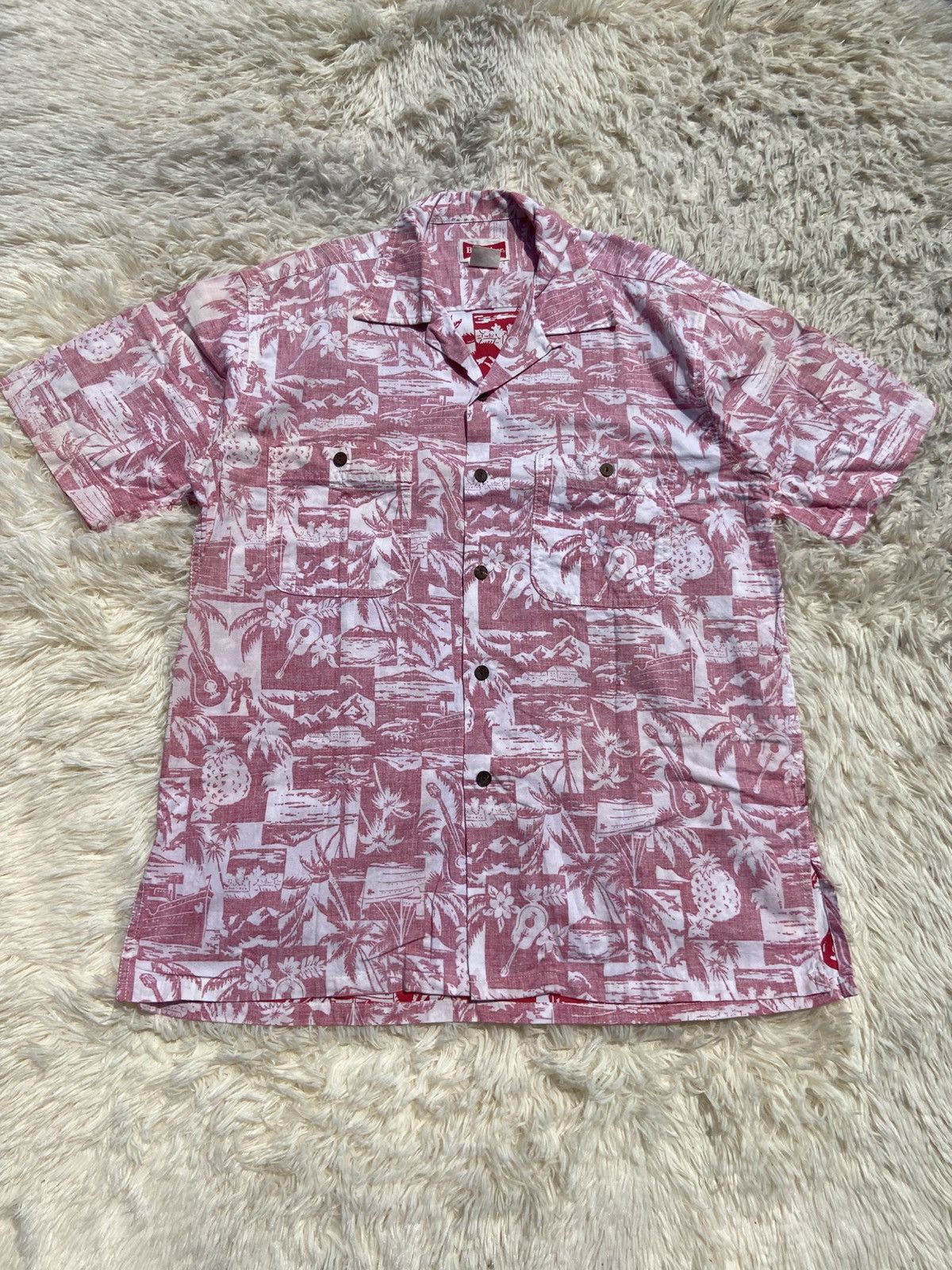 Budweiser Vintage 80s Budweiser Hawaii Button Up Shirt Size US L / EU 52-54 / 3 - 1 Thumbnail