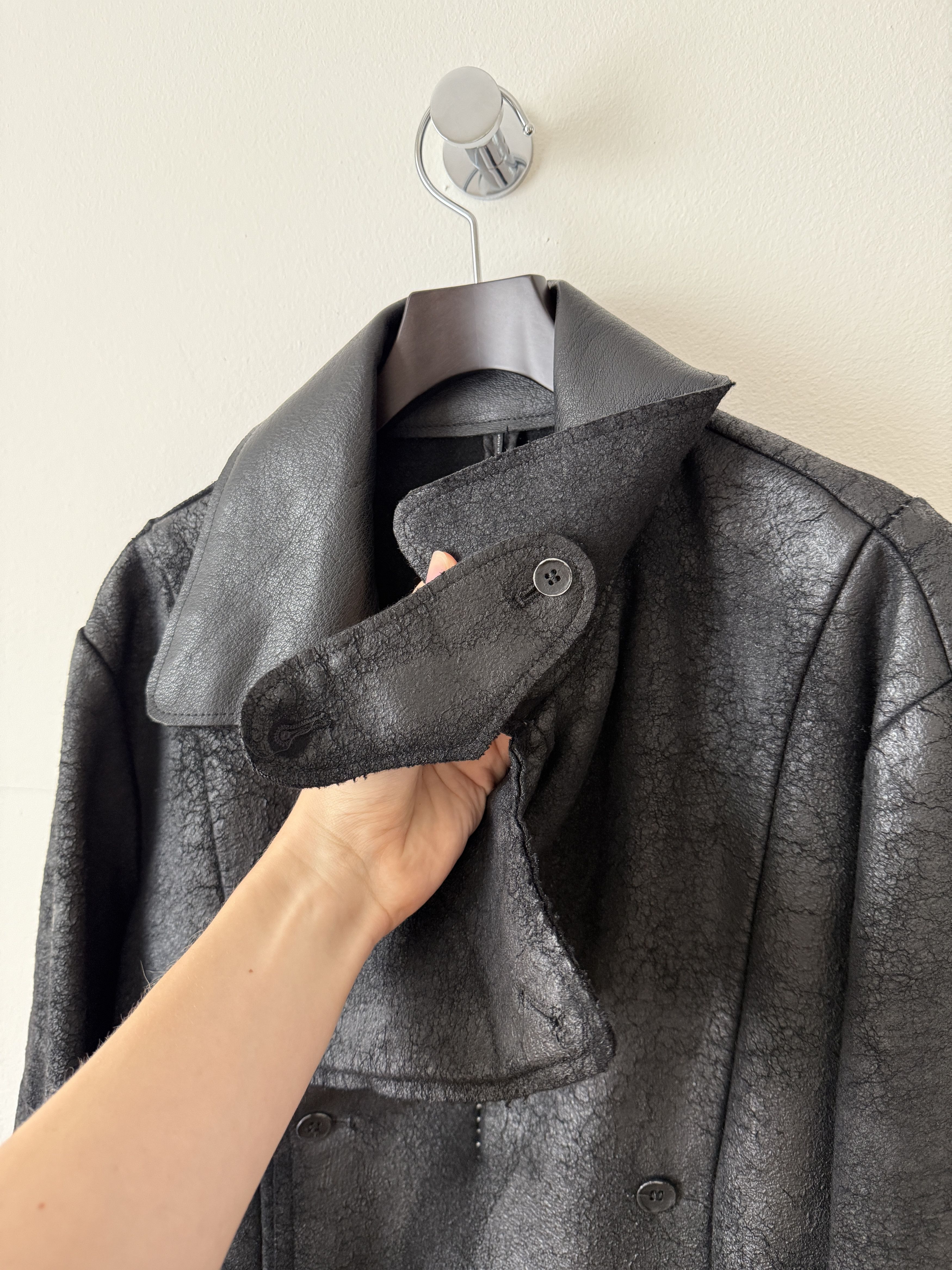 Masnada Heavy Wool Distressed Buttoned Overcoat Size US L / EU 52-54 / 3 - 11 Thumbnail