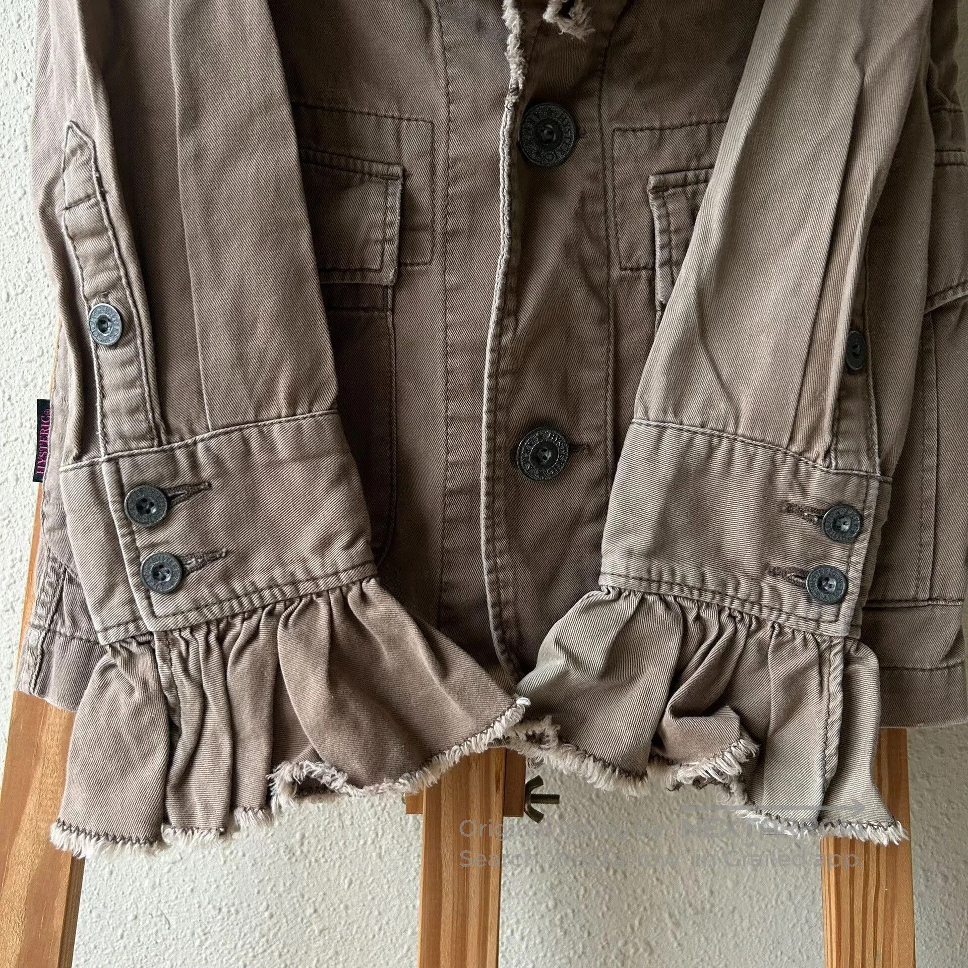 Hysteric Glamour vintage ruffled brown workwear jacket. Size M / US 6-8 / IT 42-44 - 6 Thumbnail