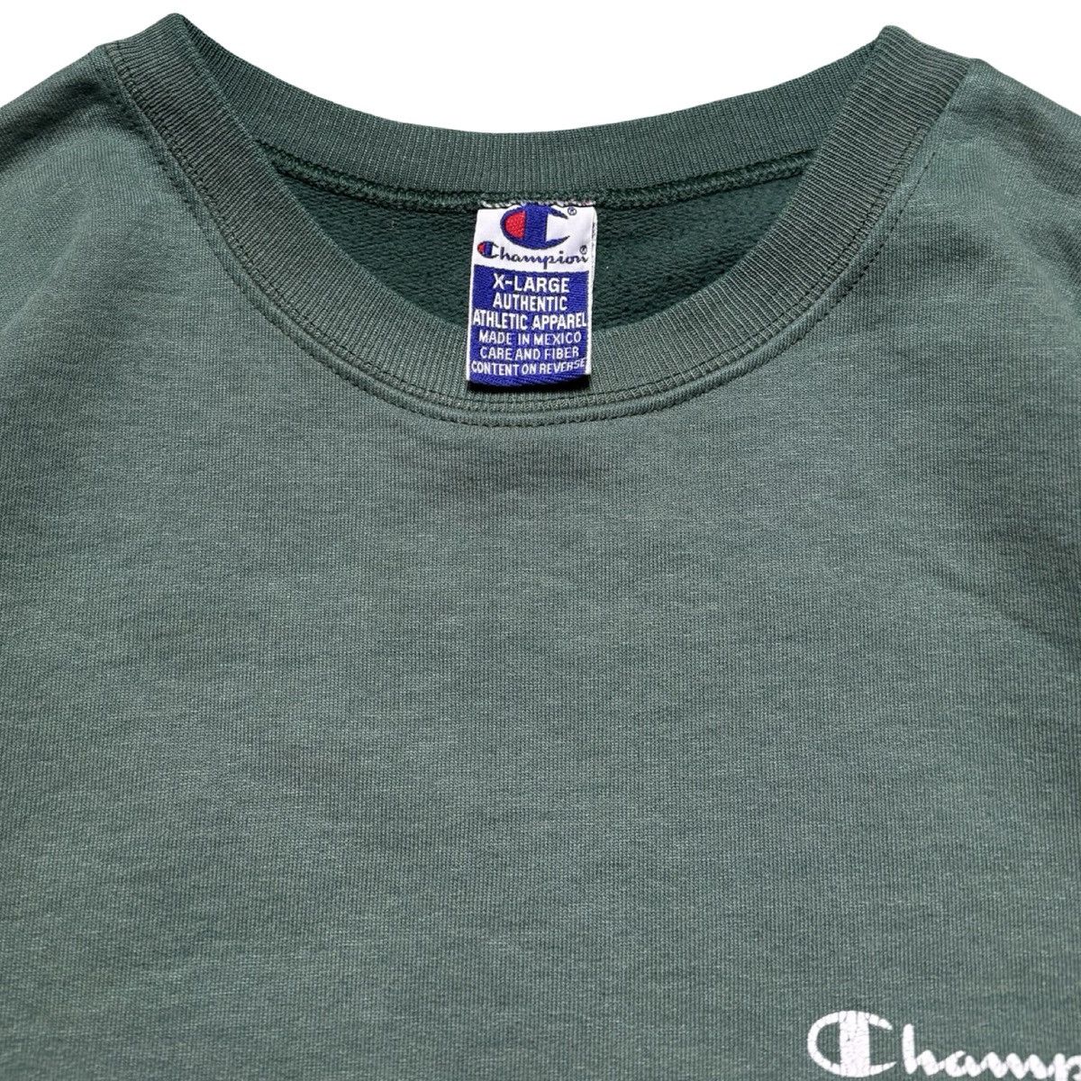 Champion Vintage 90s Champion Faded Forest Green Pullover Sweatshirt Size US XL / EU 56 / 4 - 4 Thumbnail